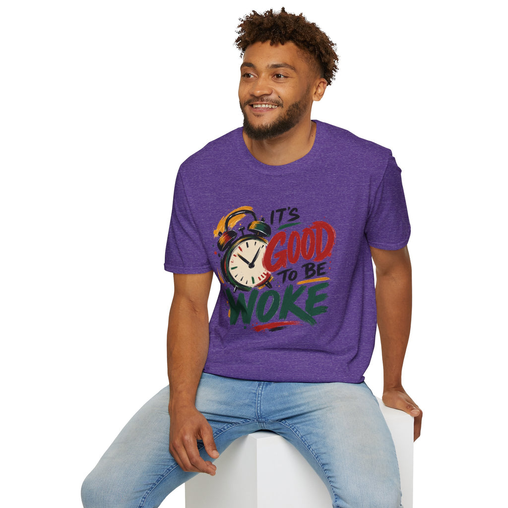 T-Shirt — "It's Good To Be Woke" Graphic Tee (Alarm Clock Design)
