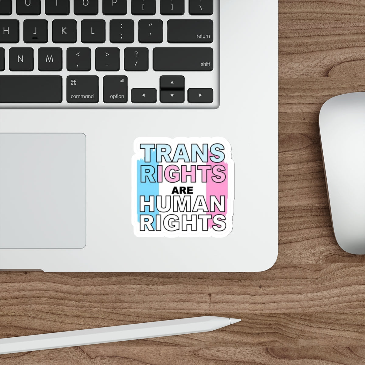 Die-Cut Stickers - TRANS RIGHTS ARE HUMAN RIGHTS - EqualiTees.Me