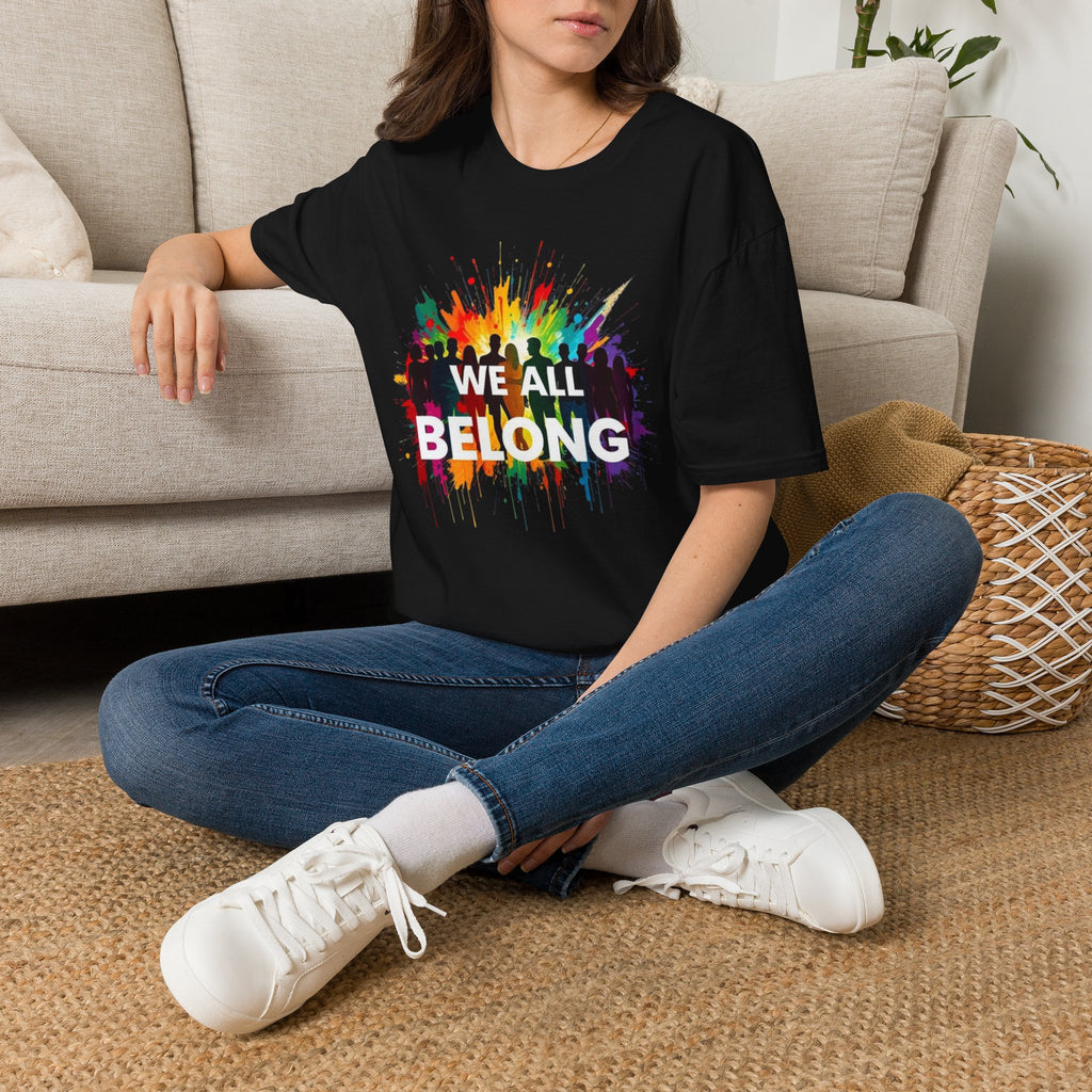 We All Belong Unisex Softstyle T-Shirt - Colorful Pride Tee