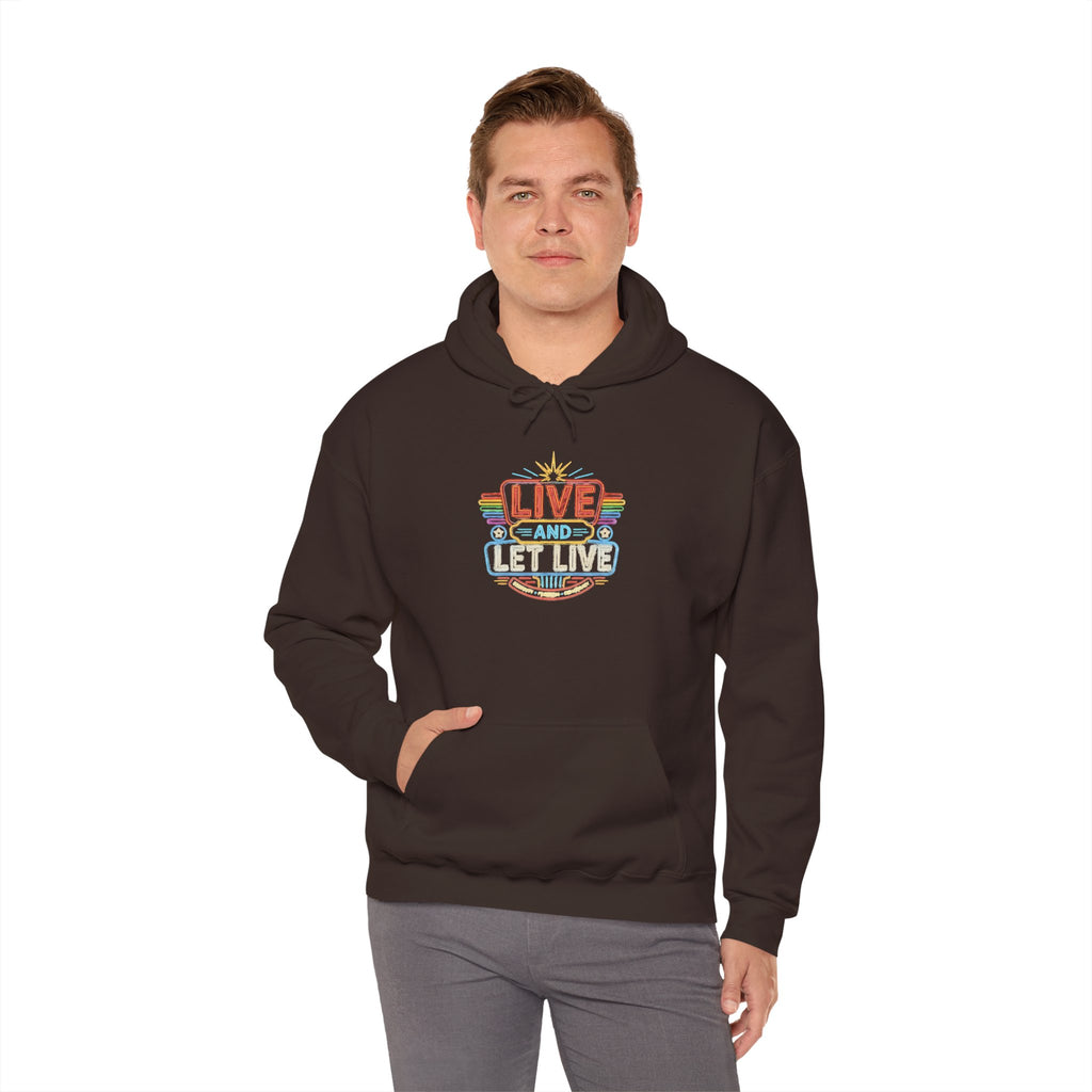 Live And Let Live Hoodie — Retro Peace Graphic Pullover