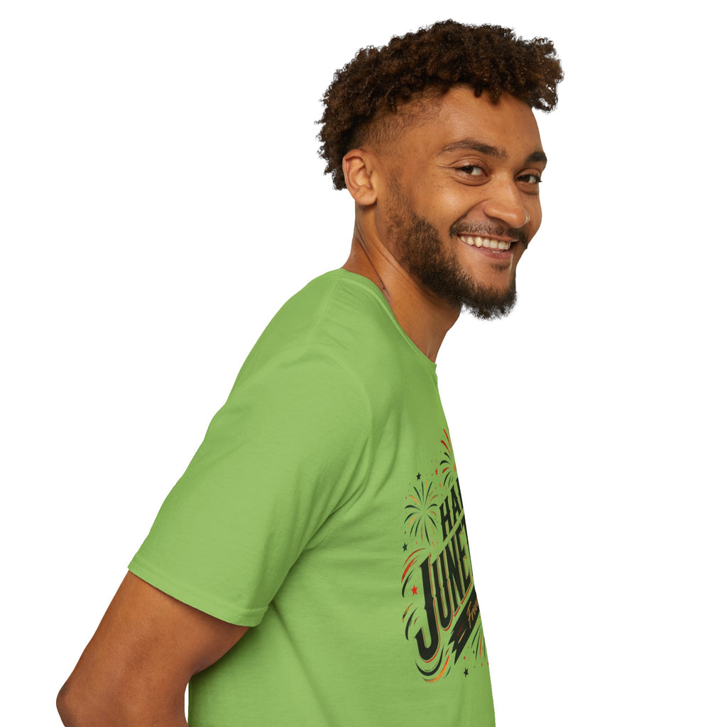Juneteenth T-Shirt - "Happy Juneteenth" Fireworks Celebration Tee