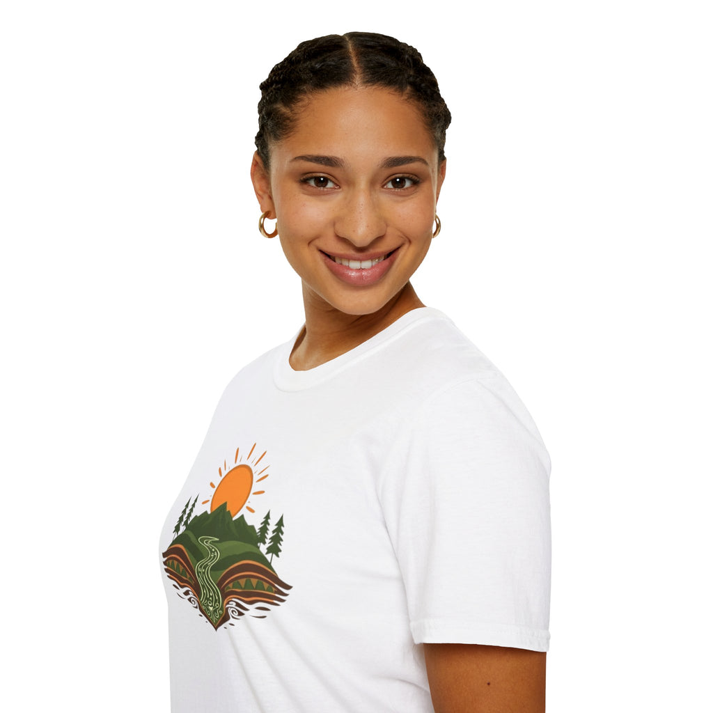 Mountain Scene Unisex Softstyle T-shirt
