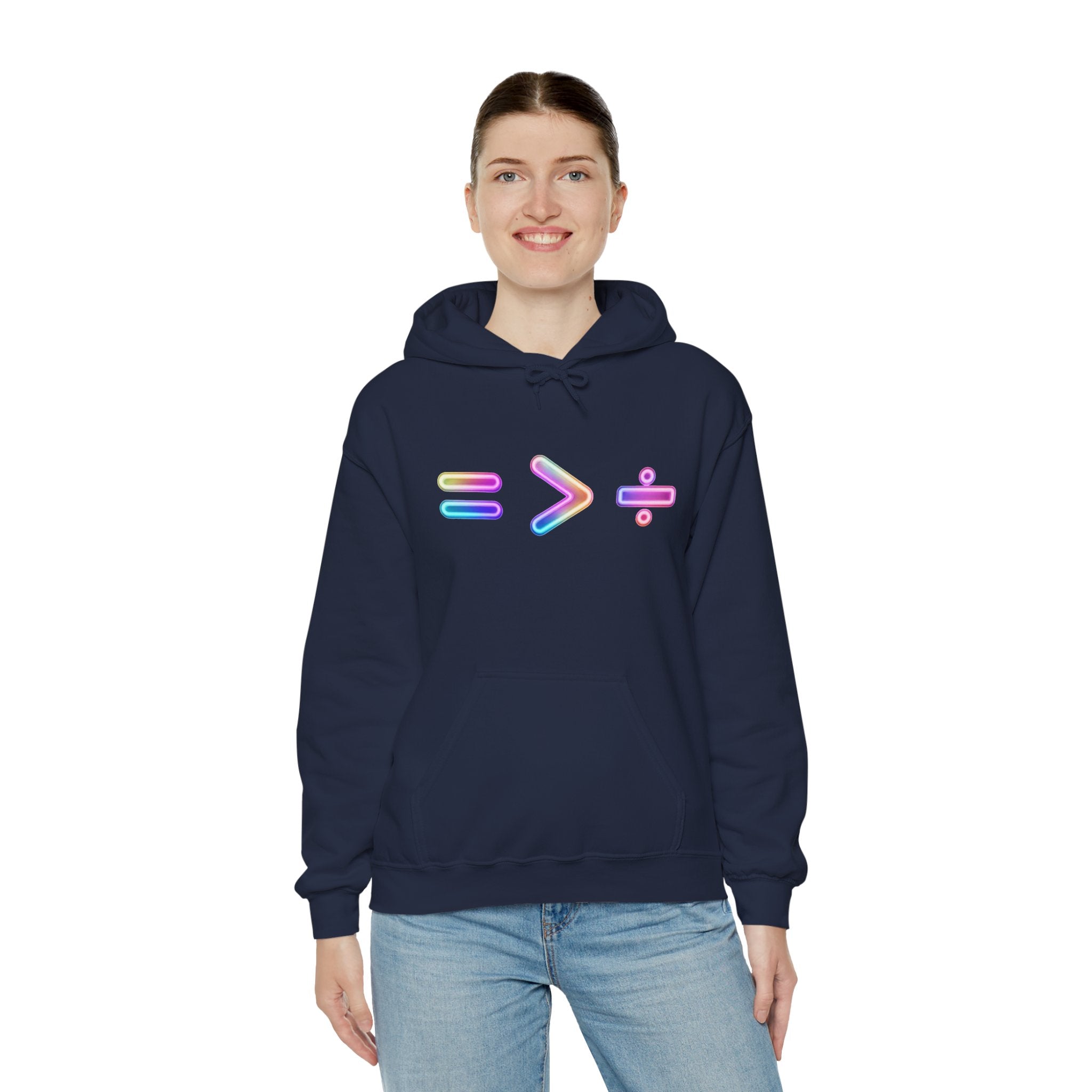 Equality is Greater than Division Neon Style Pullover Hoodie