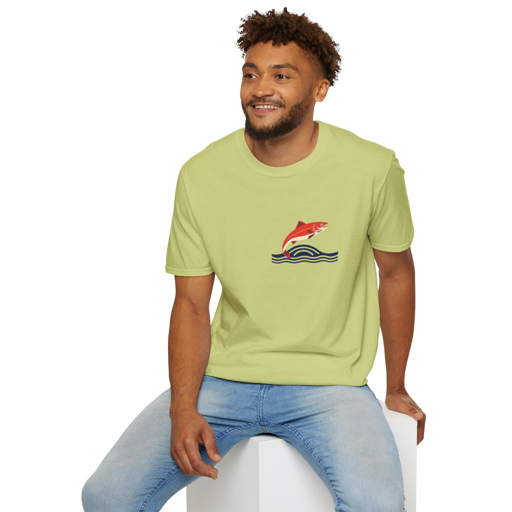 Jumping Salmon Native Pride Softstyle Unisex T-shirt
