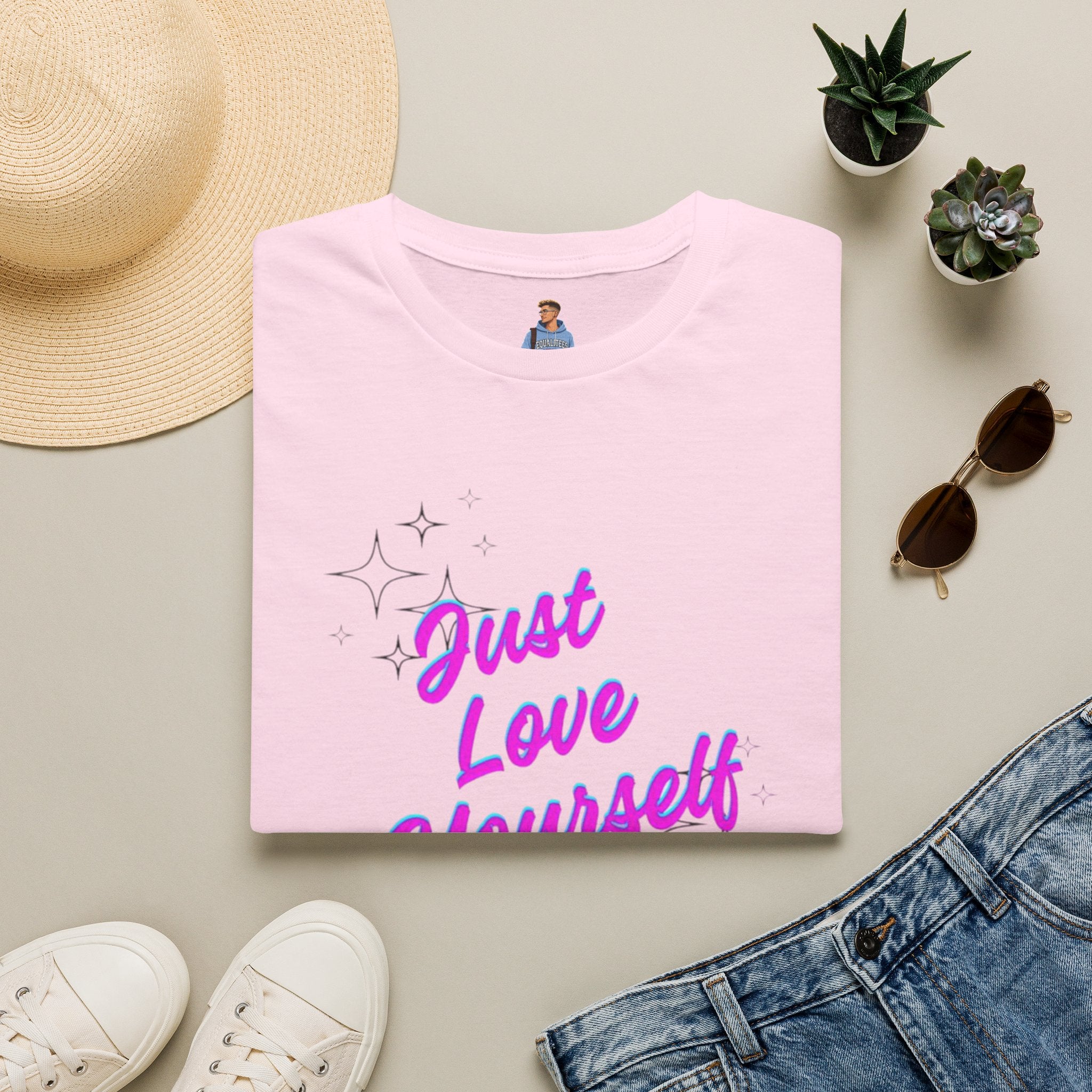 Camiseta unisex de estilo suave "Just Love Yourself": camiseta motivacional para el amor propio