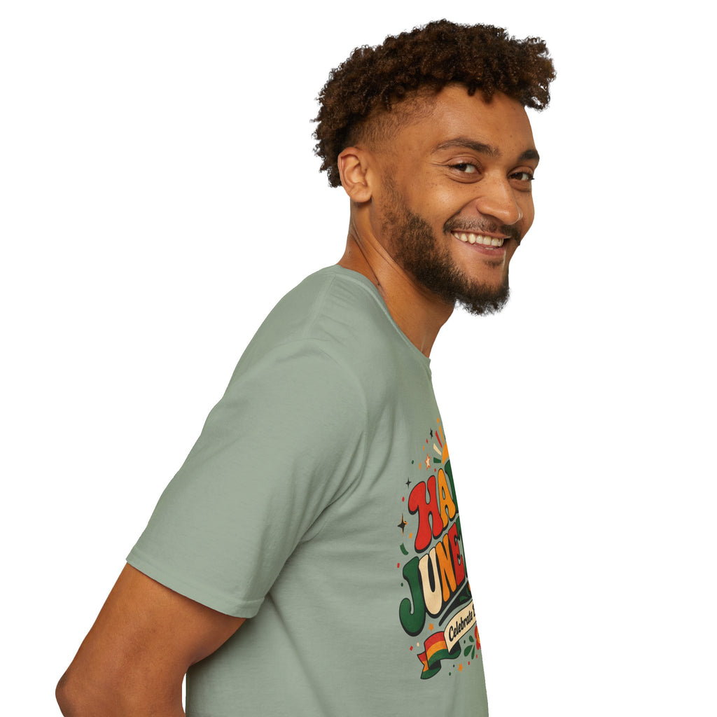 Juneteenth T-Shirt - "Happy Juneteenth" Retro Celebration Tee