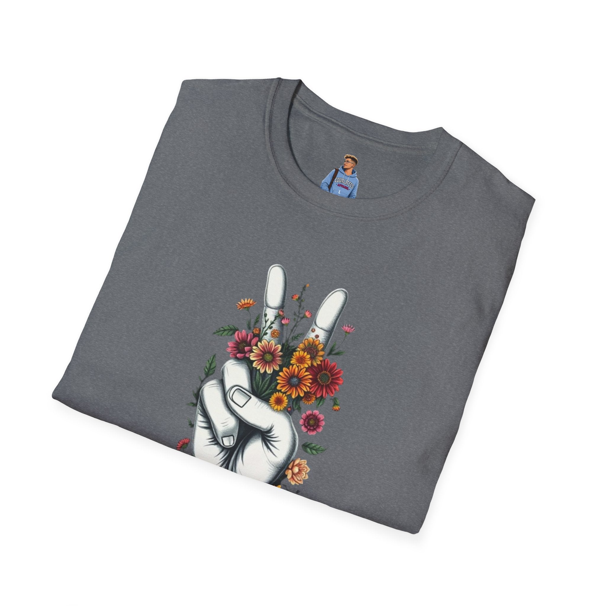 Camiseta unisex de estilo suave Grow Peace: inspiración boho, perfecta para festivales y uso diario