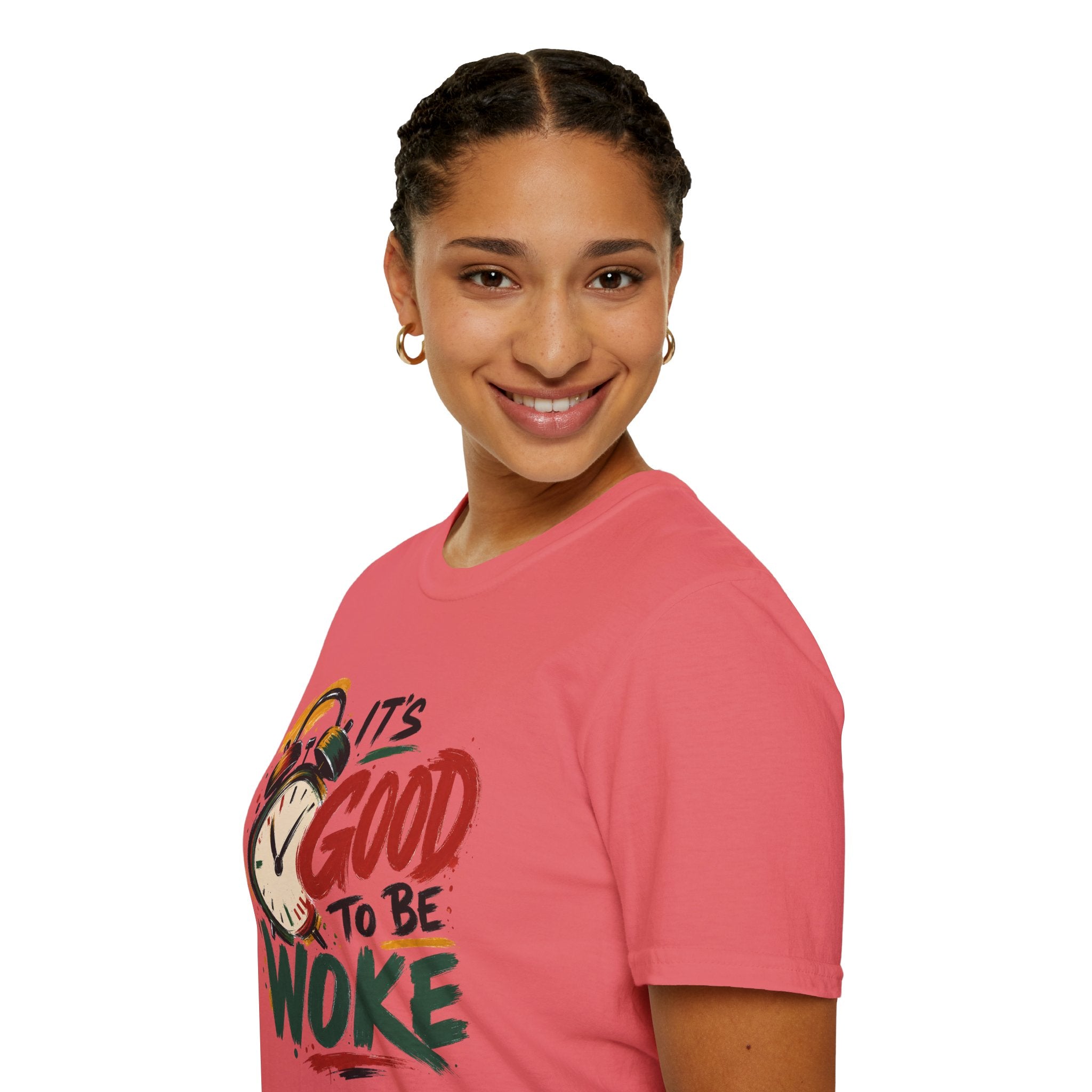T-Shirt — "It's Good To Be Woke" Graphic Tee (Alarm Clock Design)