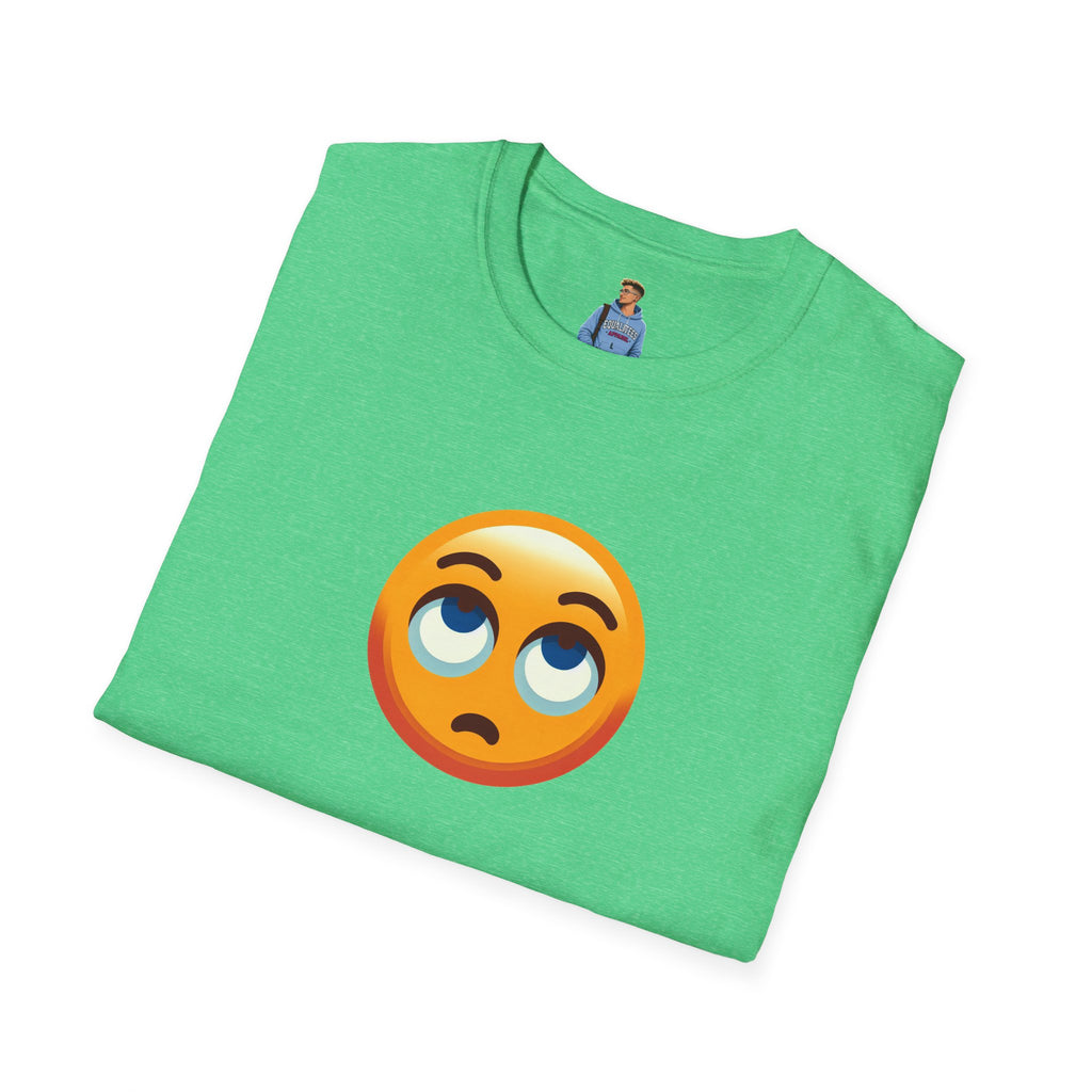 Camiseta unisex de estilo suave con emoji de ojos en blanco | Camiseta gráfica informal para el día a día