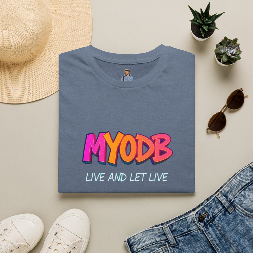 Camiseta MYODB "Vive y deja vivir" | Camiseta unisex de estilo suave | Ropa informal