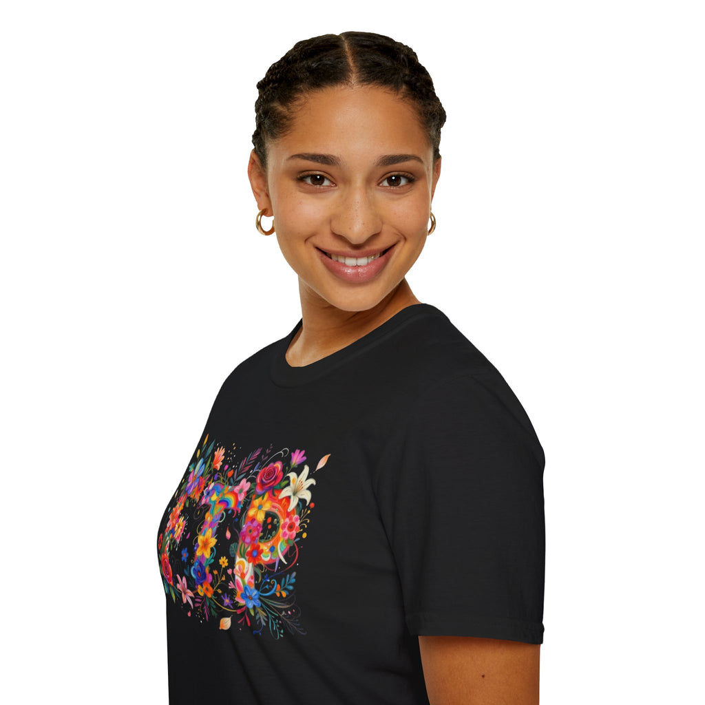 Floral 'FTP' Graphic T-Shirt