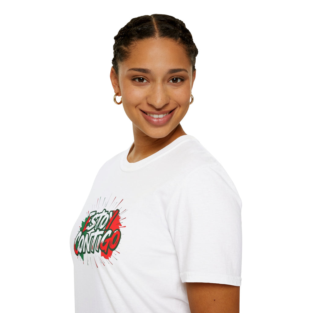 Estoy Contigo (I Am With You) Los inmigrantes hacen grande a Estados Unidos Camiseta unisex de estilo suave Camiseta clásica de protesta