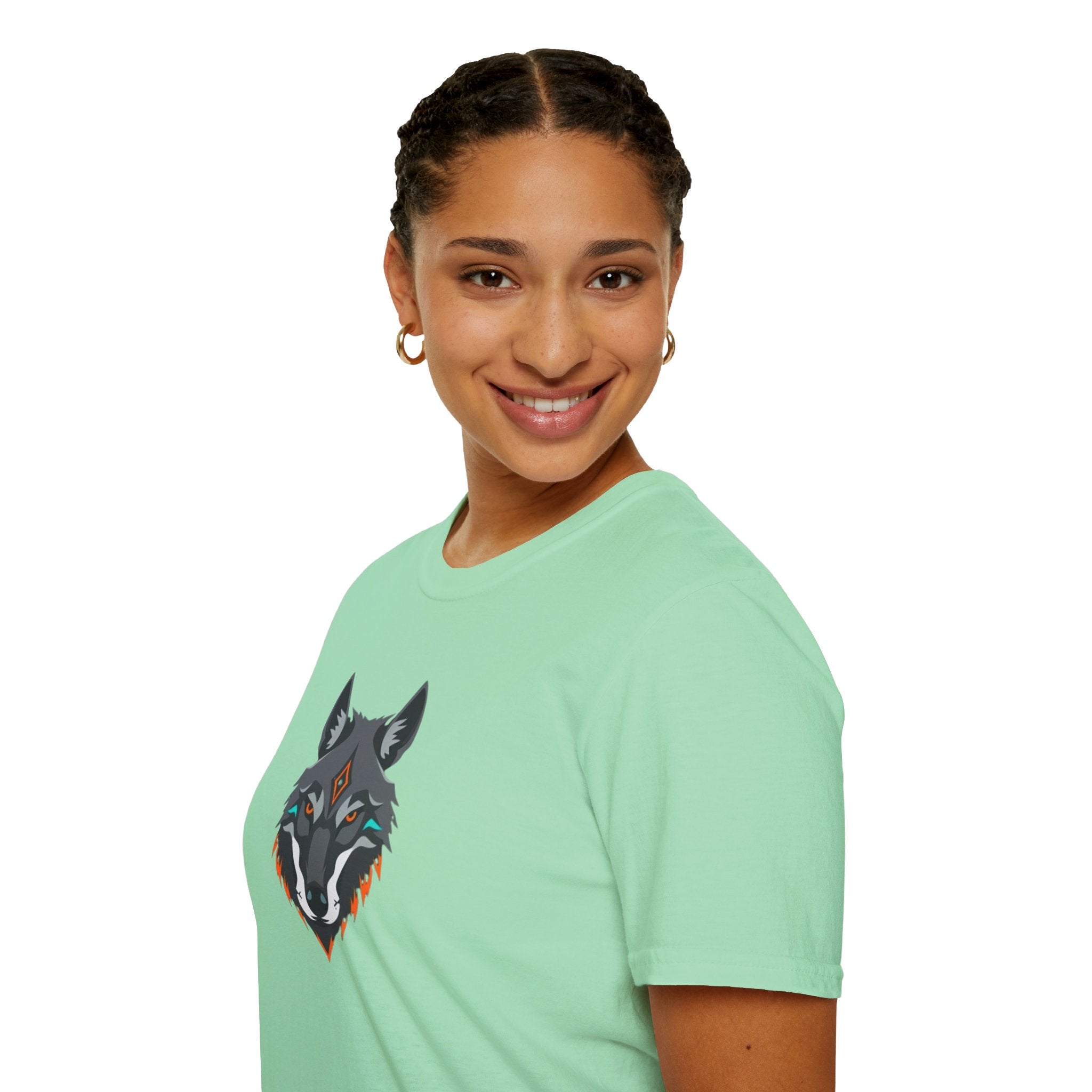 Mystical Wolf Design Unisex Softstyle T-shirt