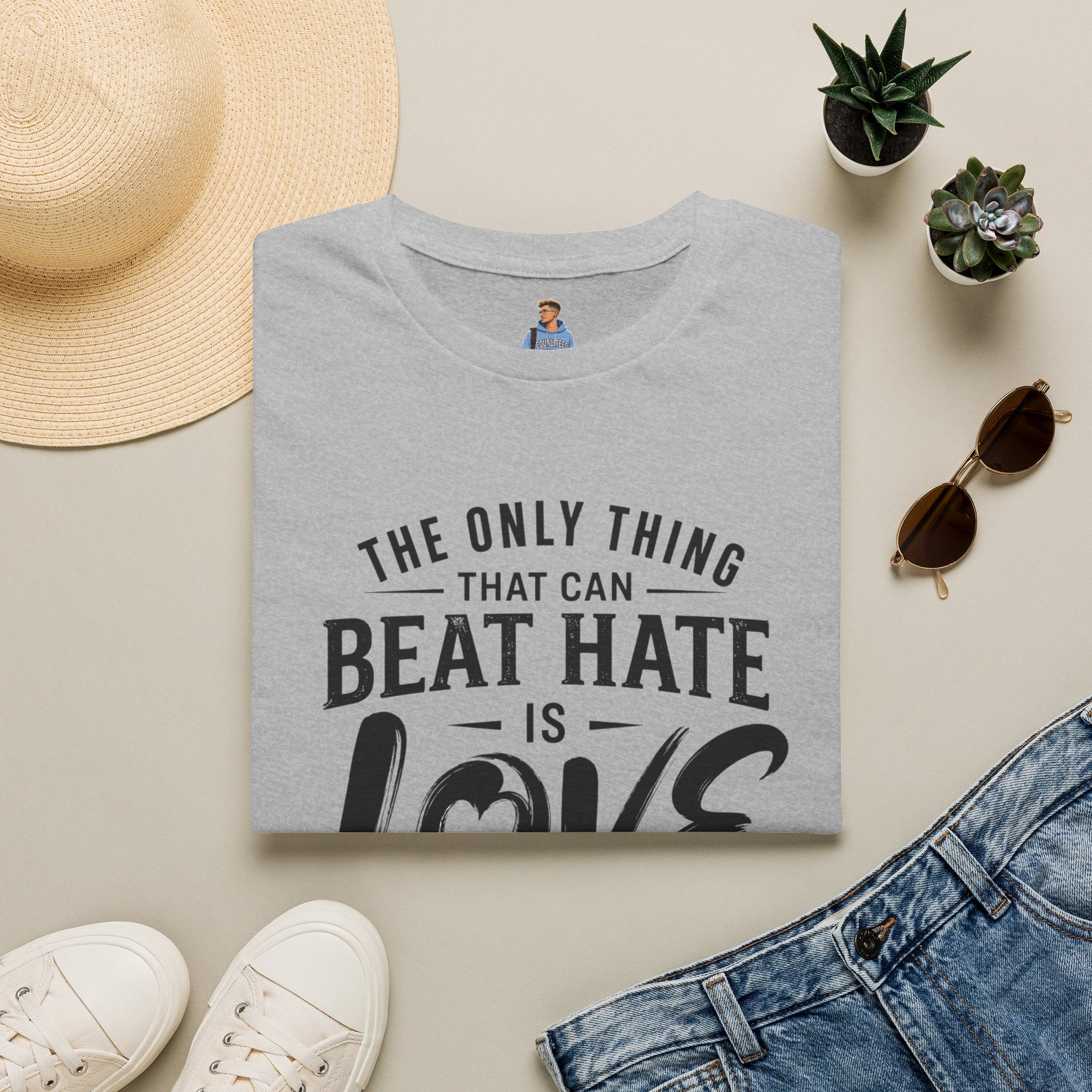 T-Shirt — "The Only Thing That Can Beat Hate Is Love" Inspirational Tee
