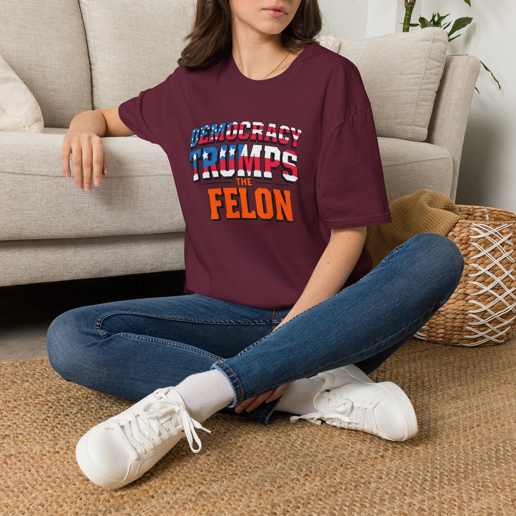 Democracy Trumps the Felon Graphic Tee