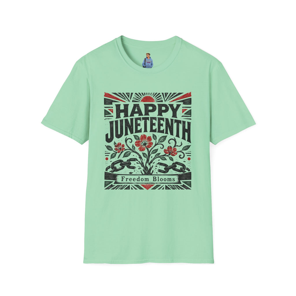 Juneteenth T-Shirt — "Happy Juneteenth" Floral Freedom Tee