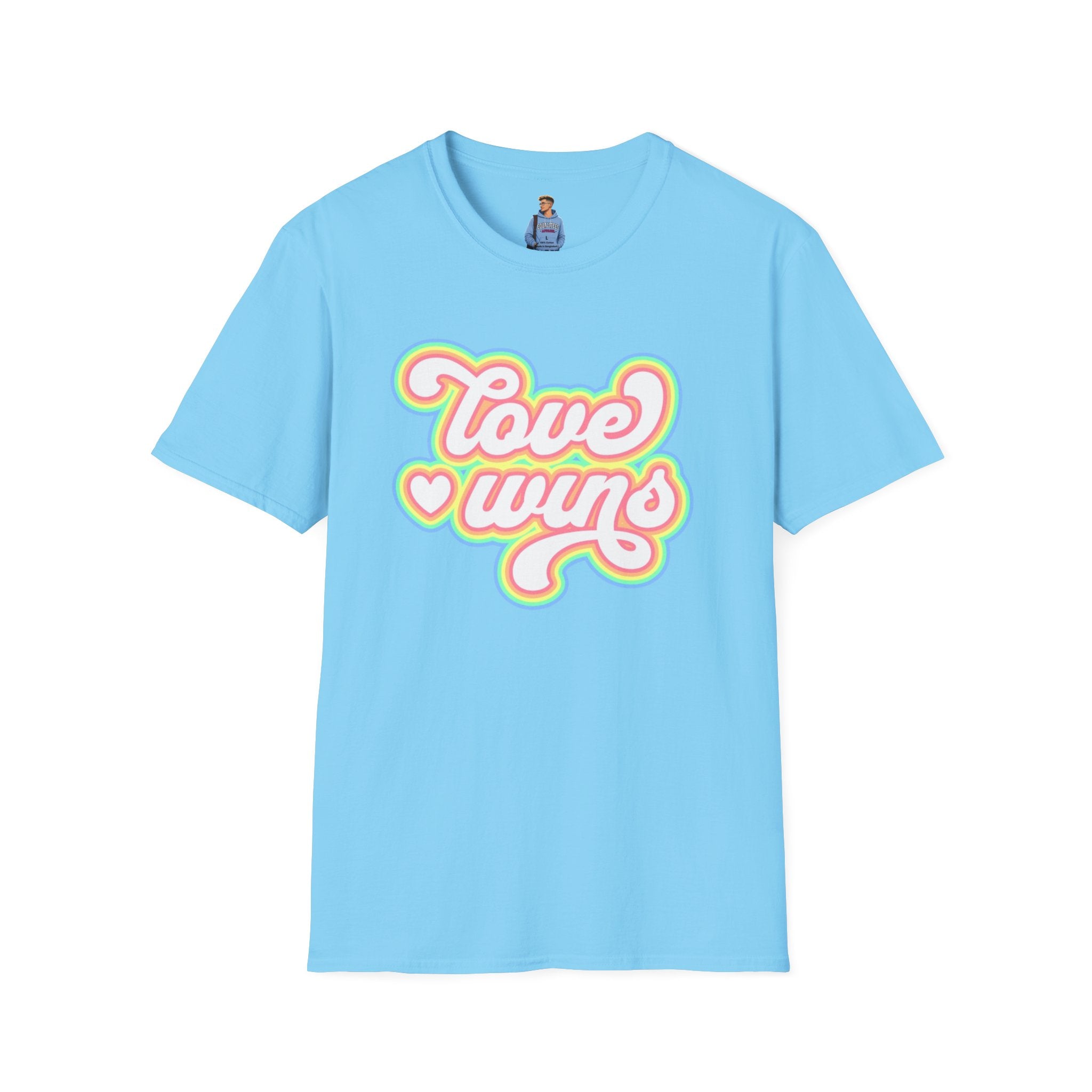 Love Wins Unisex Softstyle T-Shirt - Positive Vibes for Pride and Everyday Wear