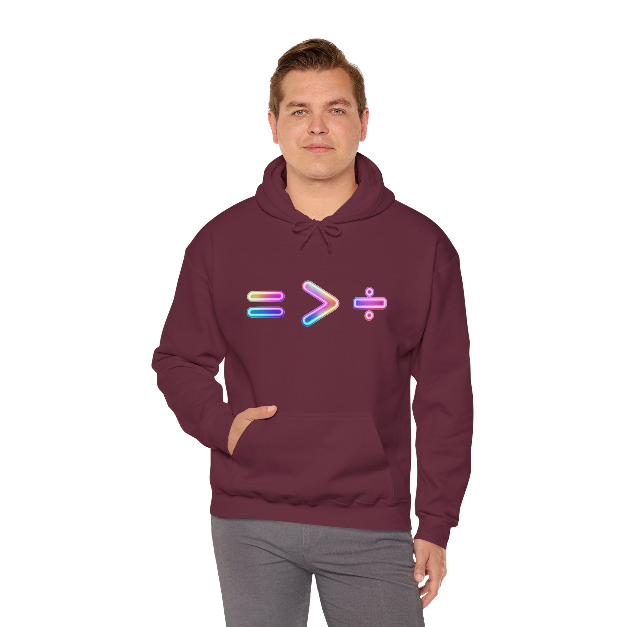 Equality is Greater than Division Neon Style Pullover Hoodie