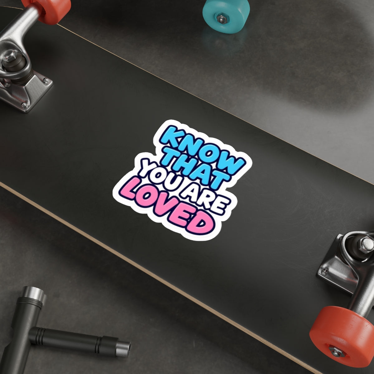 Die-Cut Stickers - Know That You Are Loved Trans Flag Colors - EqualiTees.Me