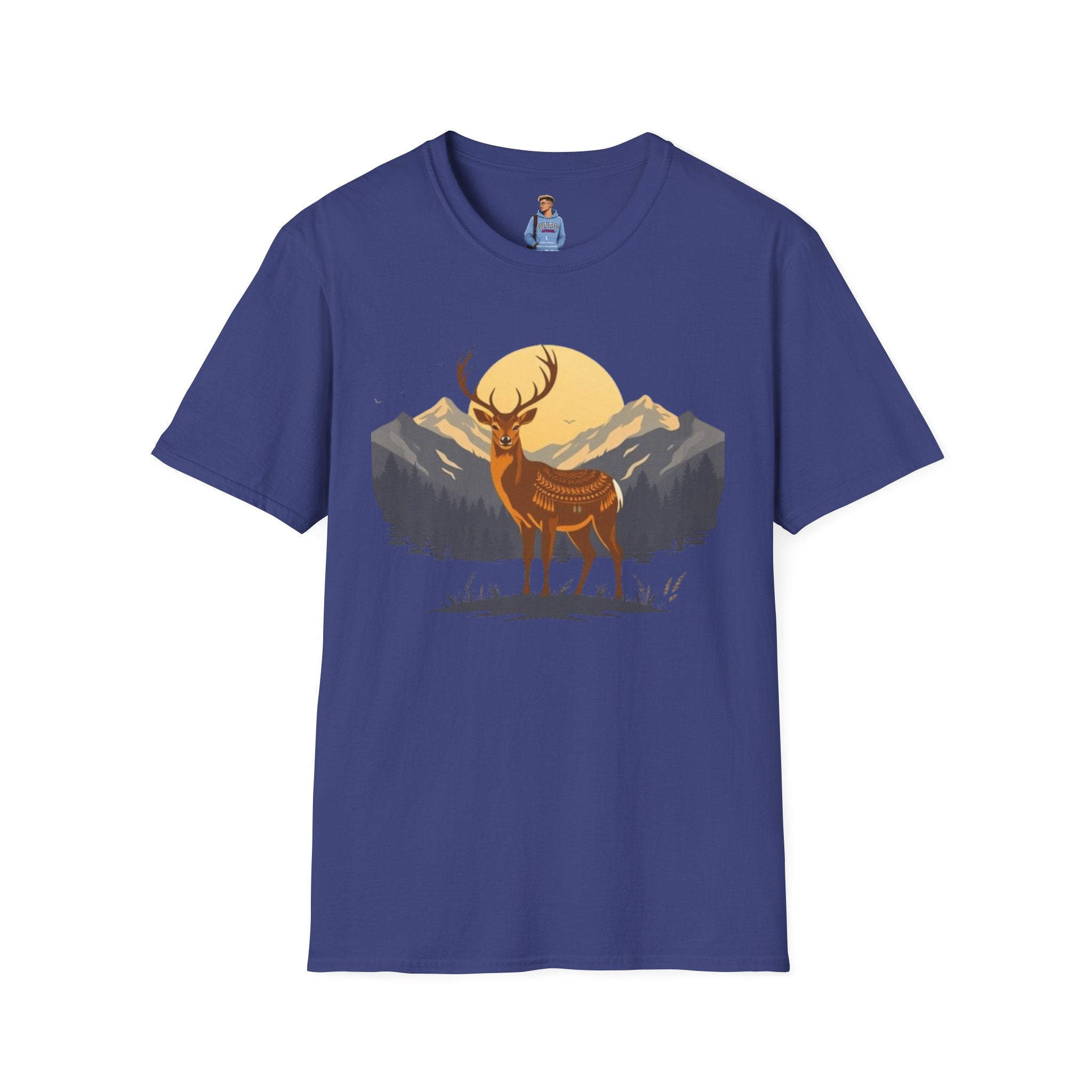 Mountain Sunset Deer Unisex Softstyle T-Shirt