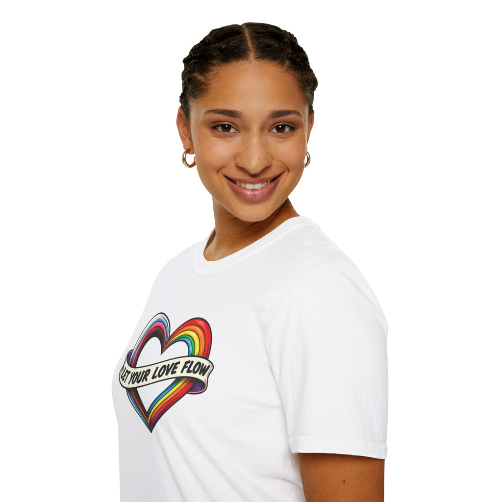 Let Your Love Flow Rainbow Heart T-Shirt