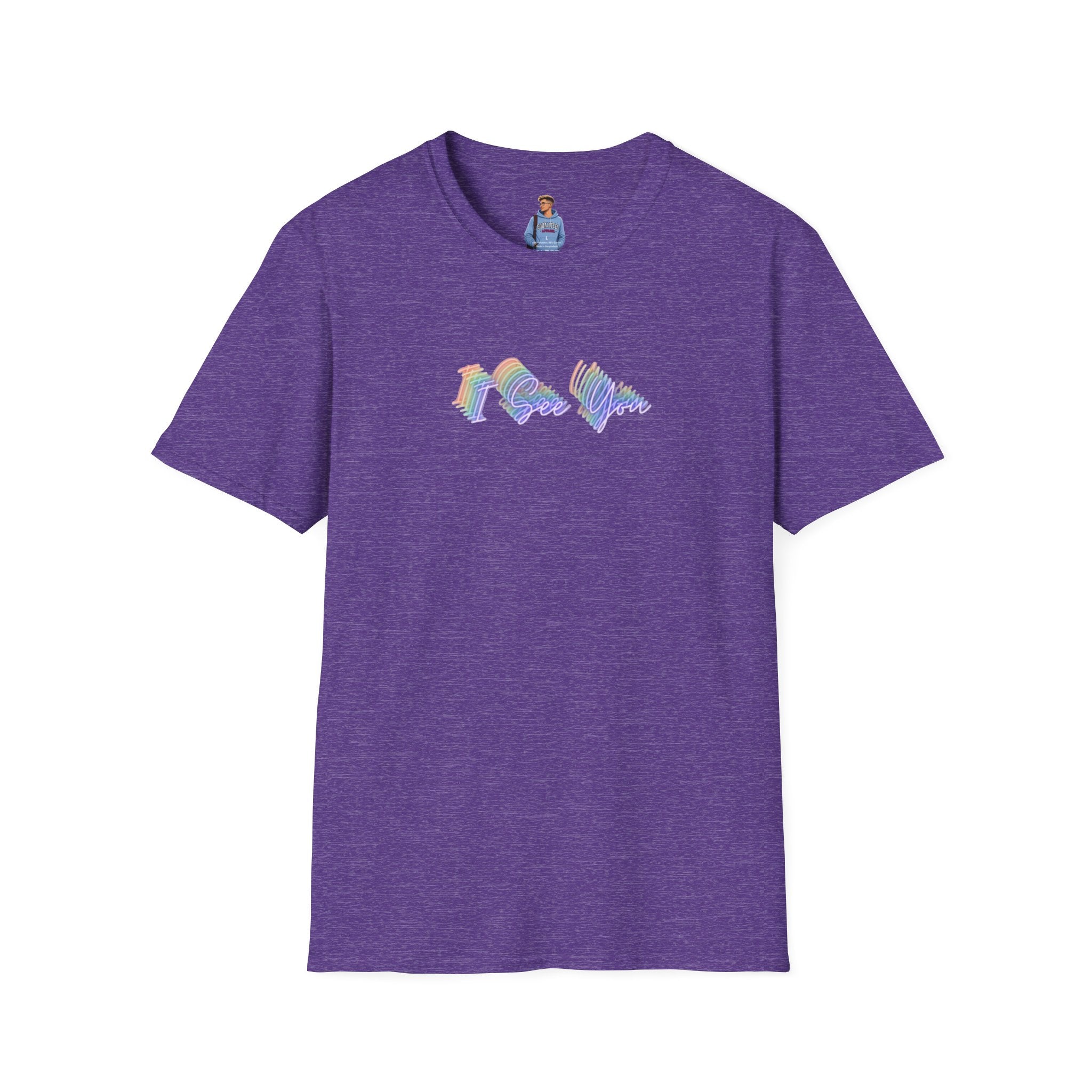 Camiseta unisex "Te veo" de estilo suave: diseño de ondas coloridas para la visibilidad LGBTQ+