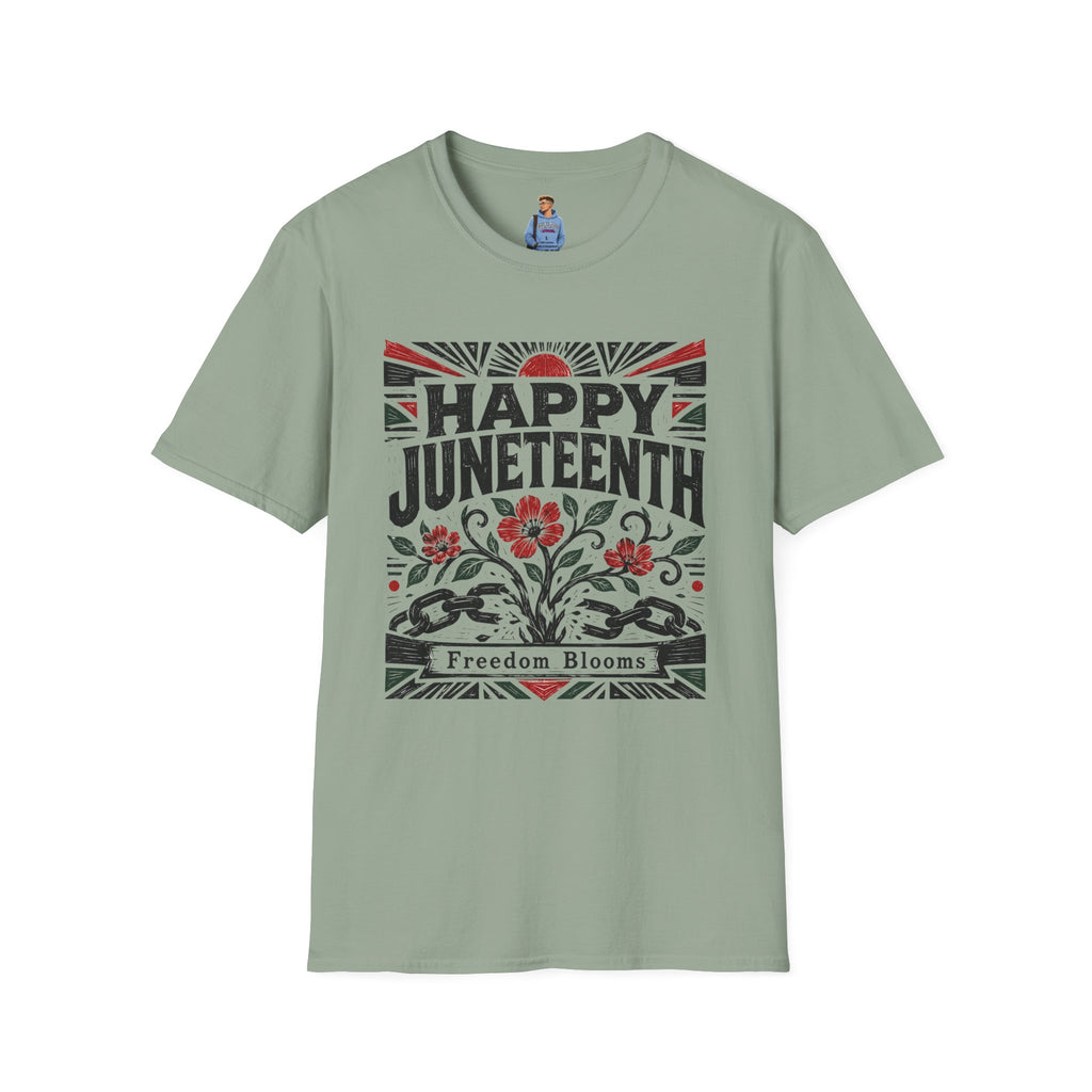 Juneteenth T-Shirt — "Happy Juneteenth" Floral Freedom Tee