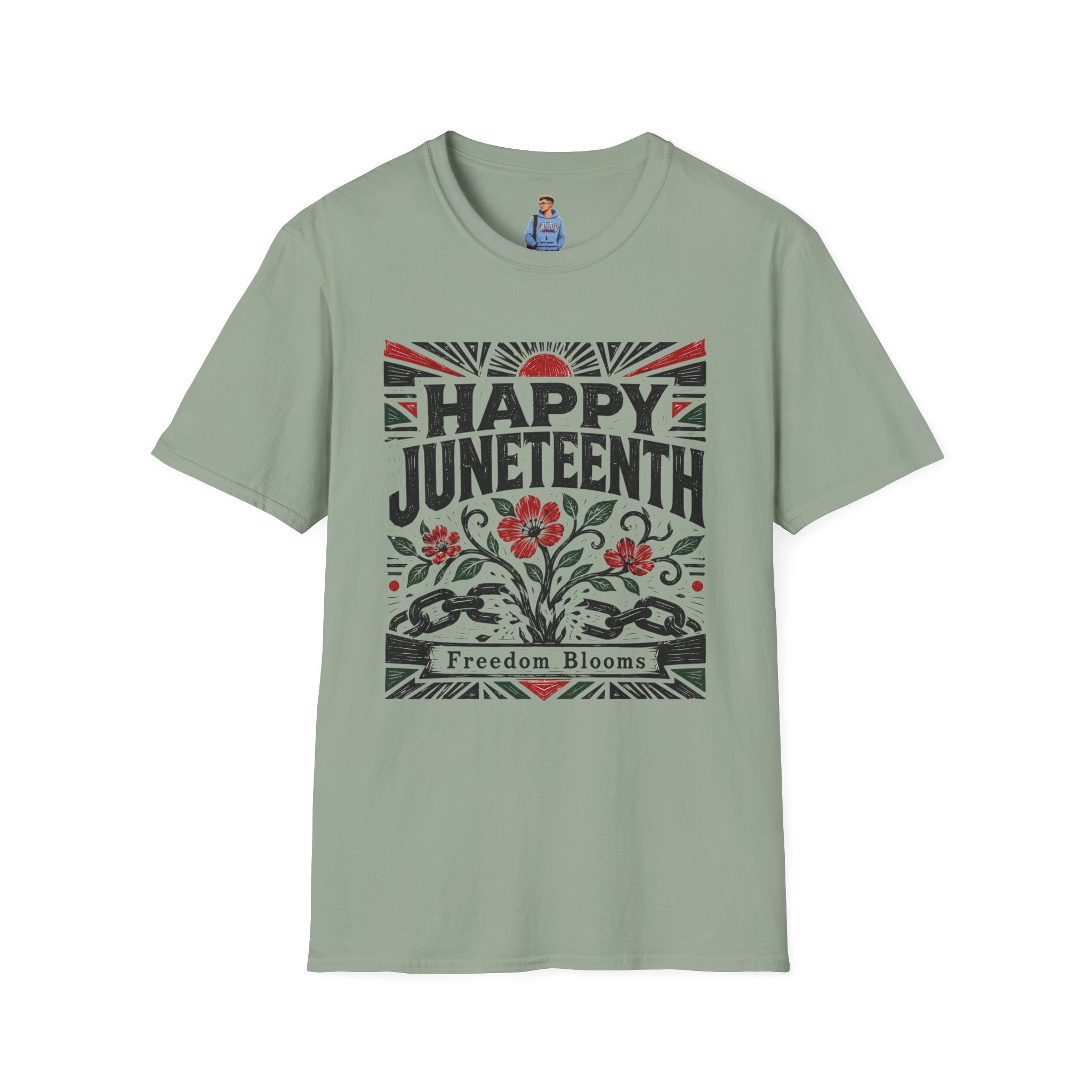 Juneteenth T-Shirt — "Happy Juneteenth" Floral Freedom Tee