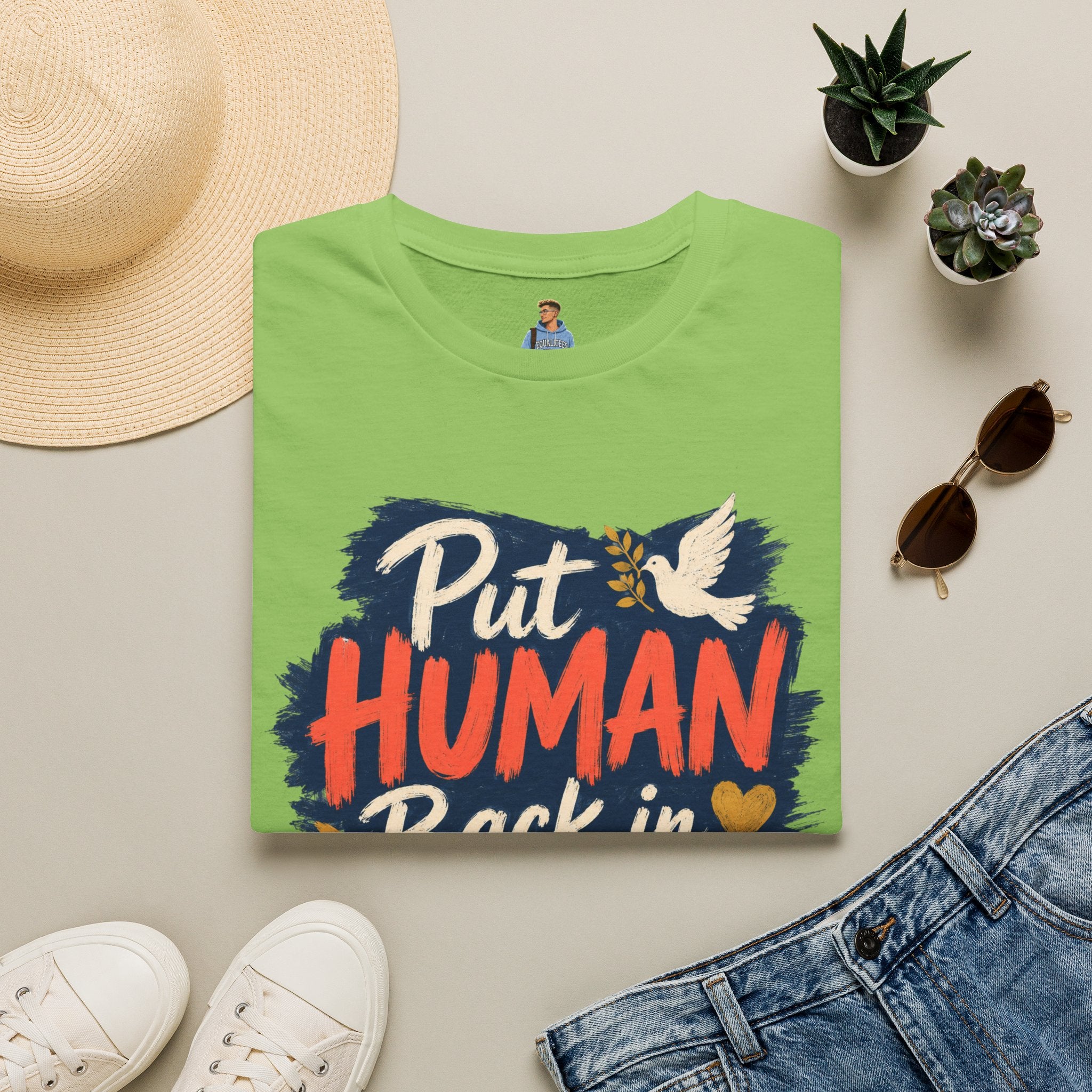 Put Human Back in Humanity T-Shirt — Inspirational Peace Dove Tee