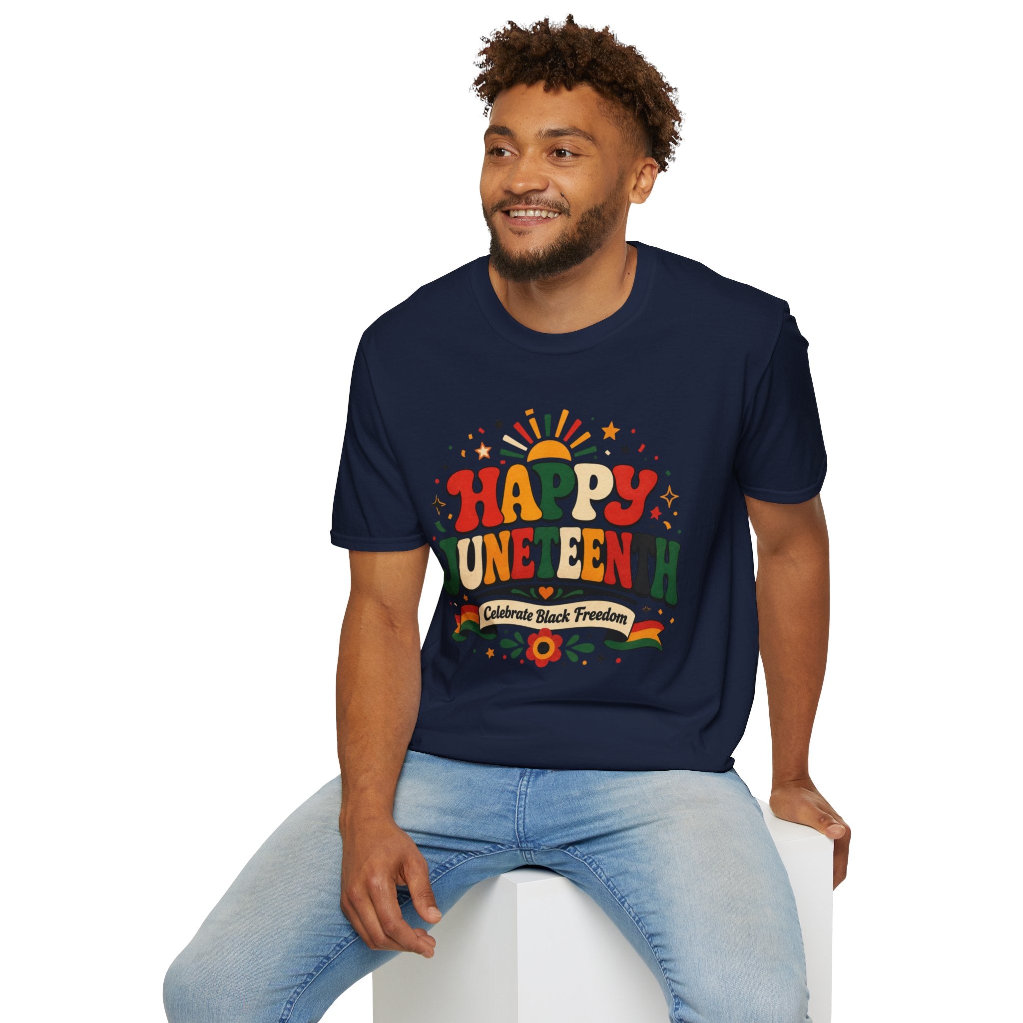 Juneteenth T-Shirt - "Happy Juneteenth" Retro Celebration Tee