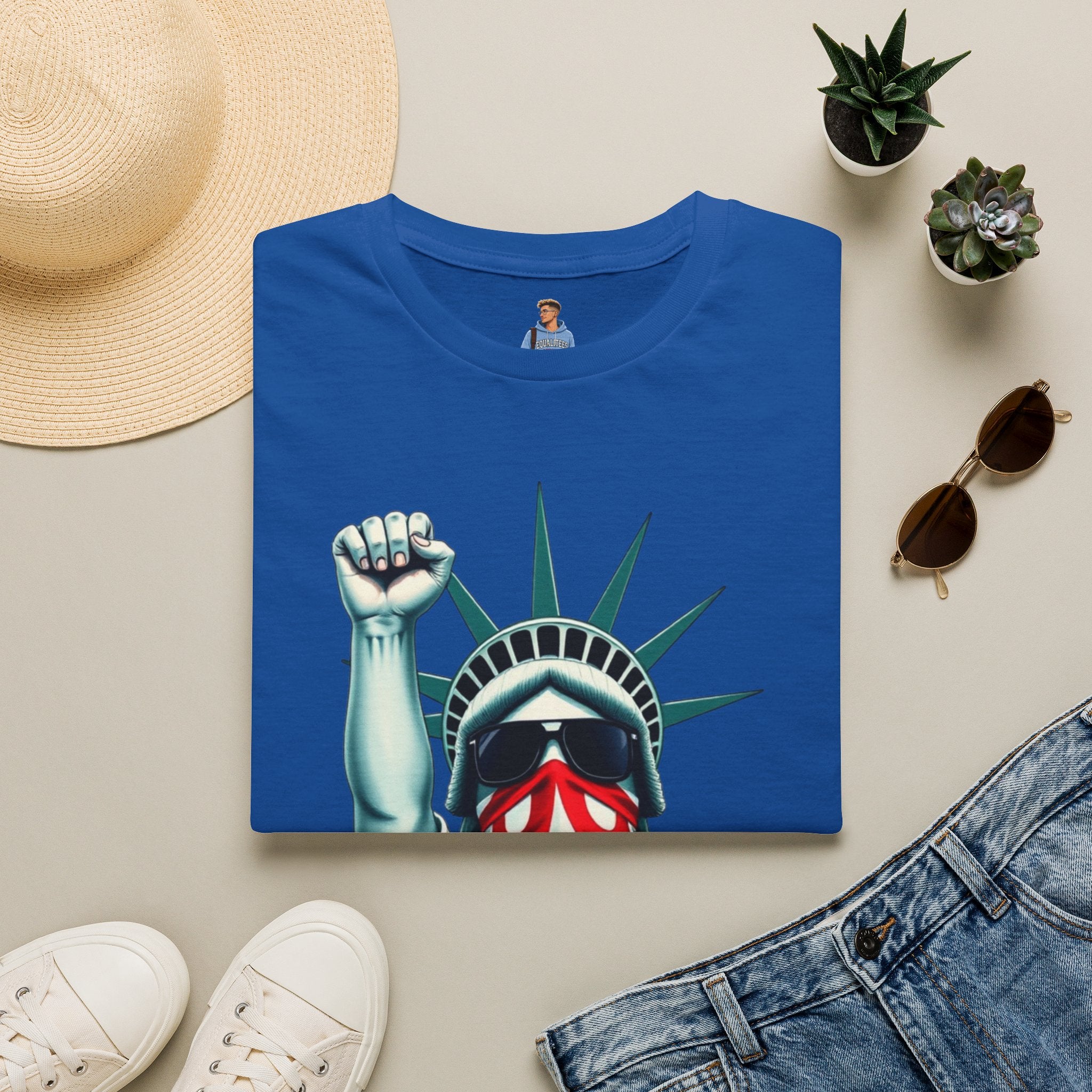 Resist - Patriotic Statue of Liberty T-Shirt - Unisex Softstyle Tee