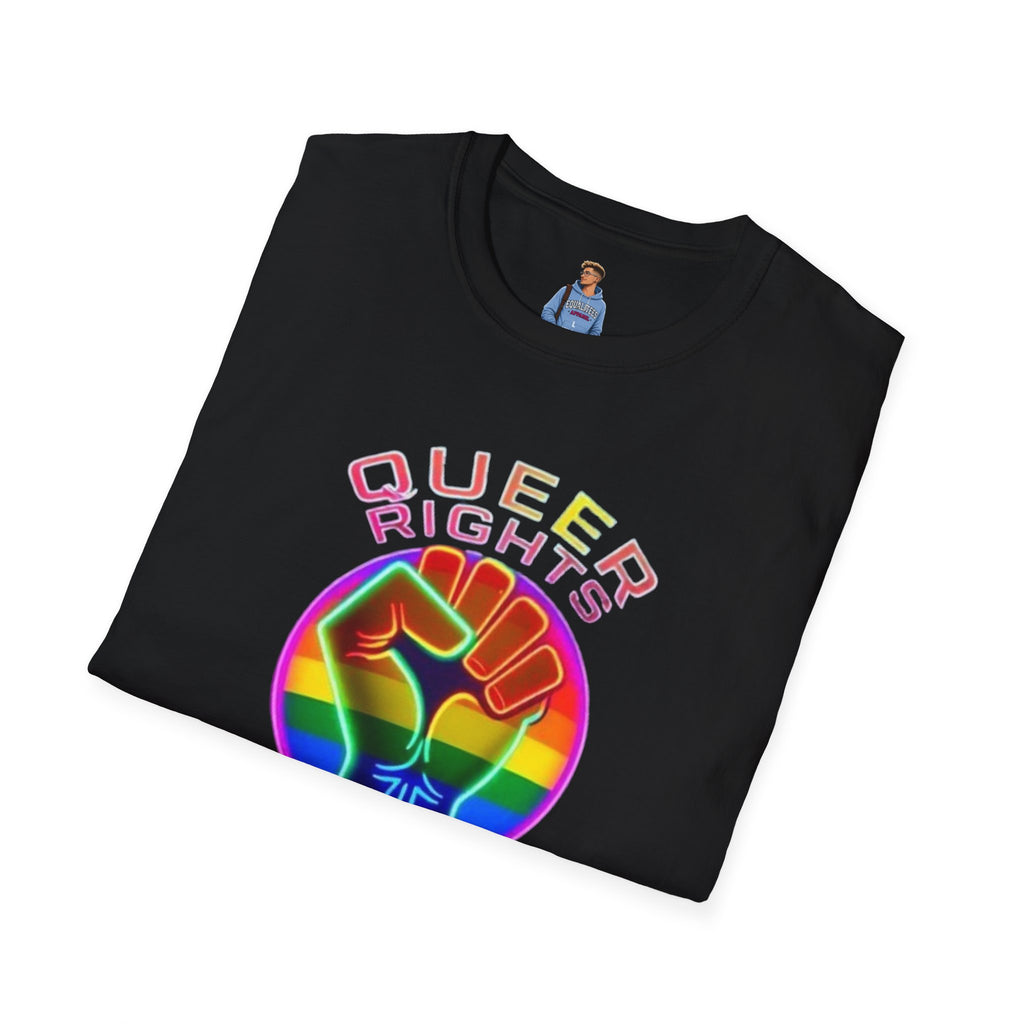 Unisex Softstyle T-Shirt - Queer Rights Are Human Rights Statement Tee