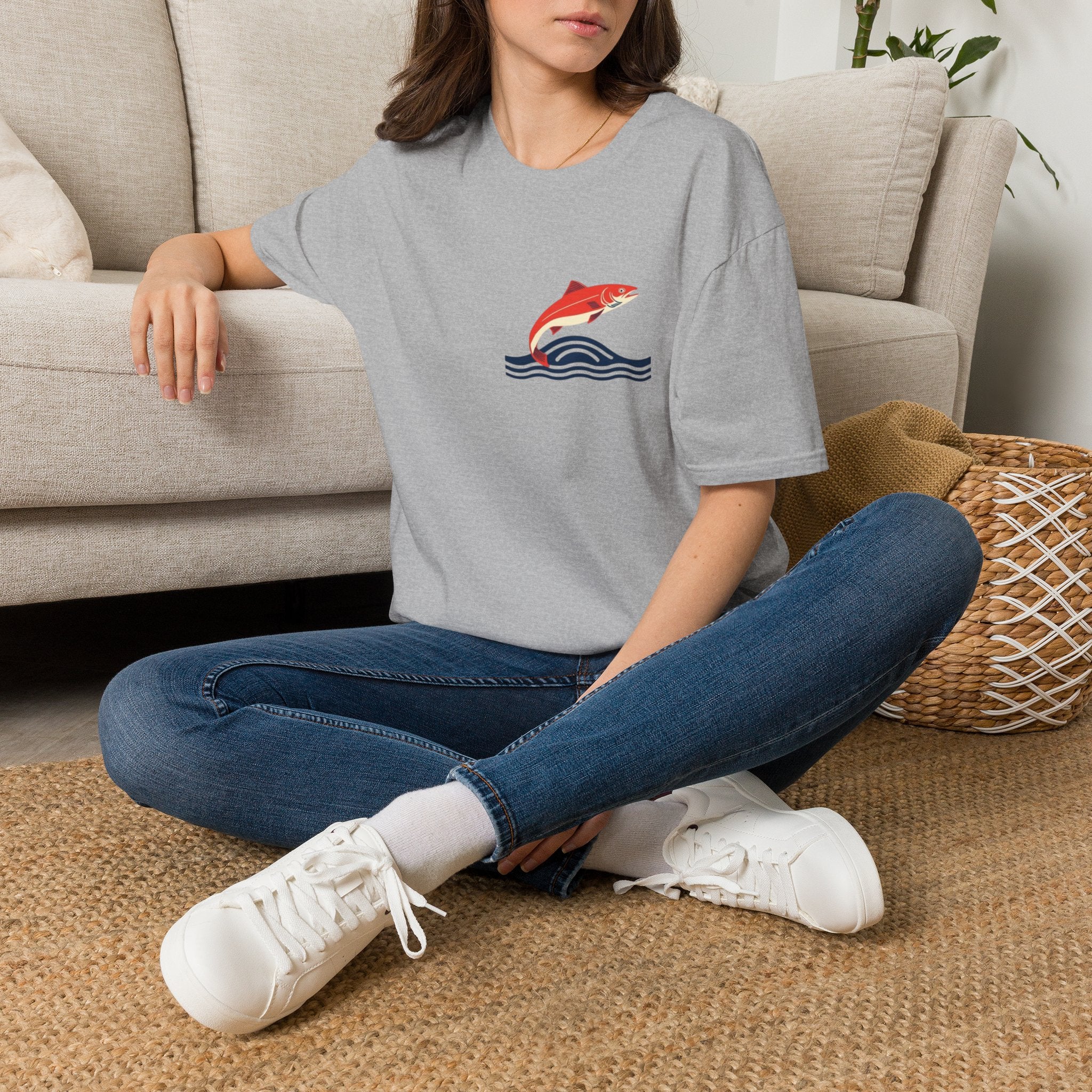 Jumping Salmon Native Pride Softstyle Unisex T-shirt