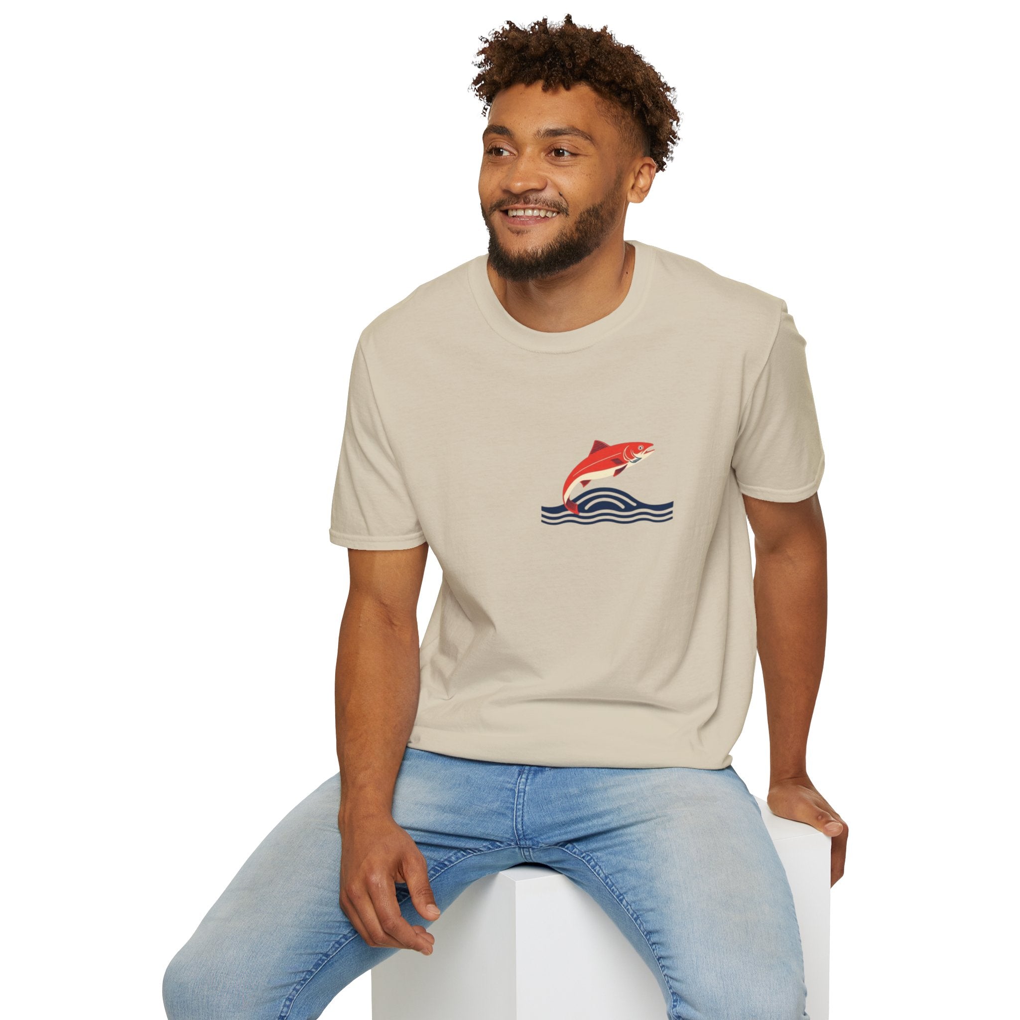 Jumping Salmon Native Pride Softstyle Unisex T-shirt