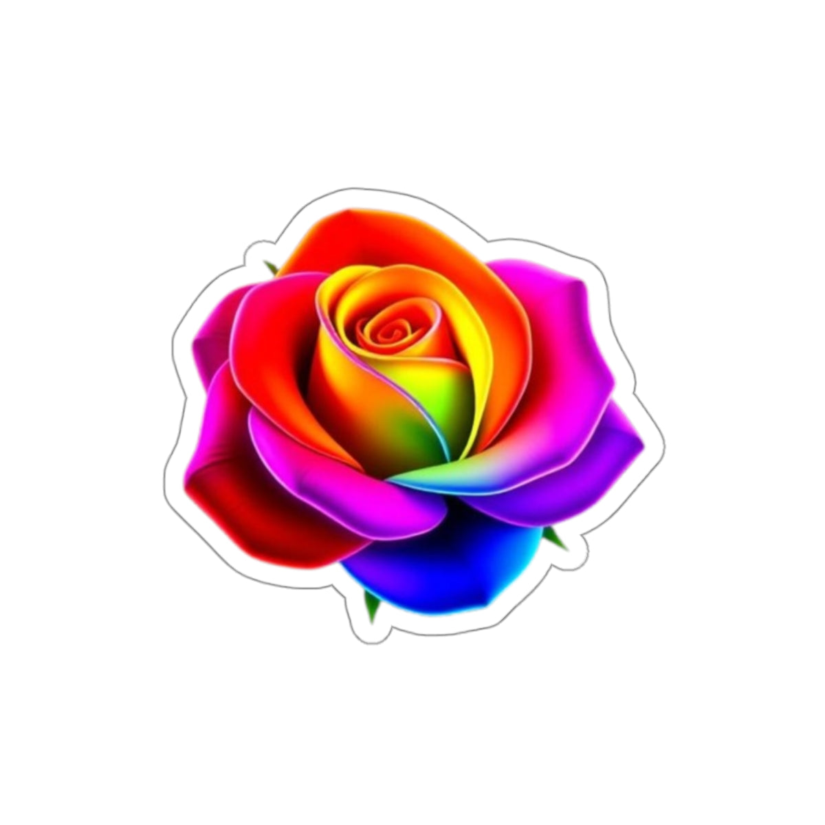 Rainbow Color Rose Die-Cut Sticker - EqualiTees.Me