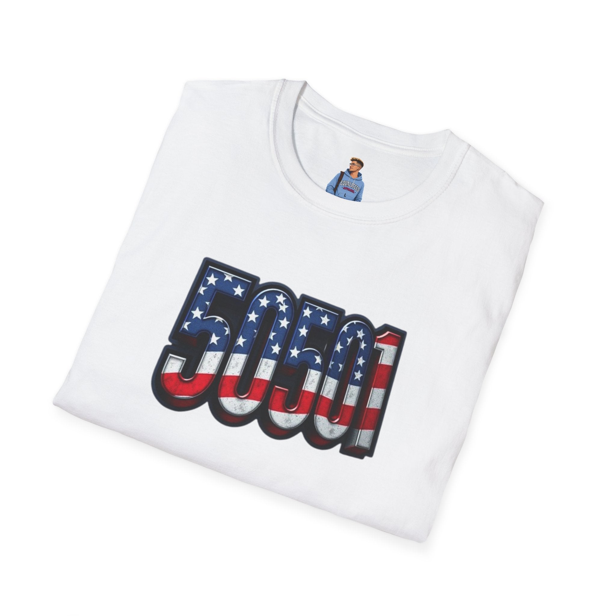 Camiseta unisex patriótica - 50501 "Nosotros, el pueblo, nos levantamos" - Diseño de la bandera estadounidense