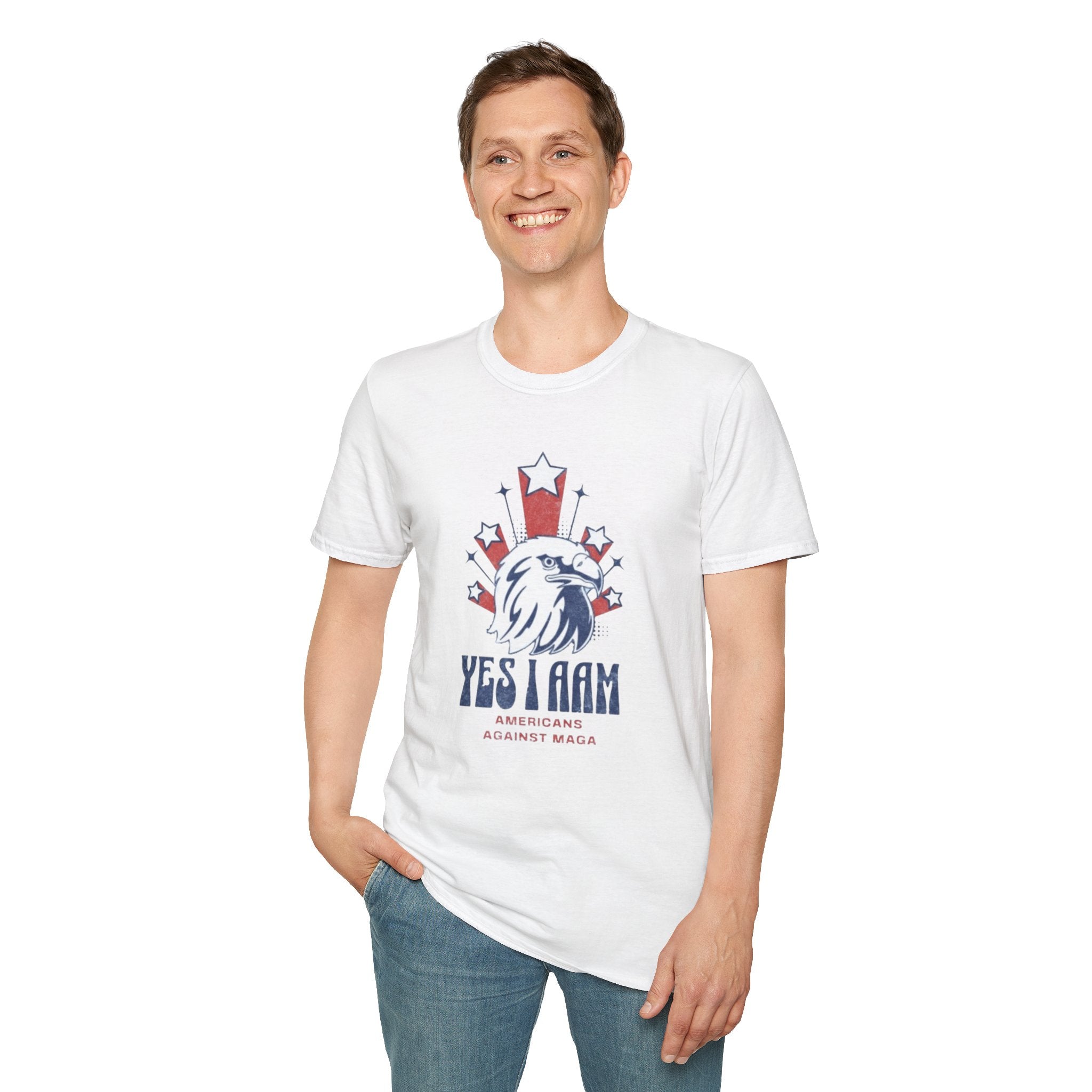 Americans Against MAGA Red Patriots Unisex Softstyle T-Shirt