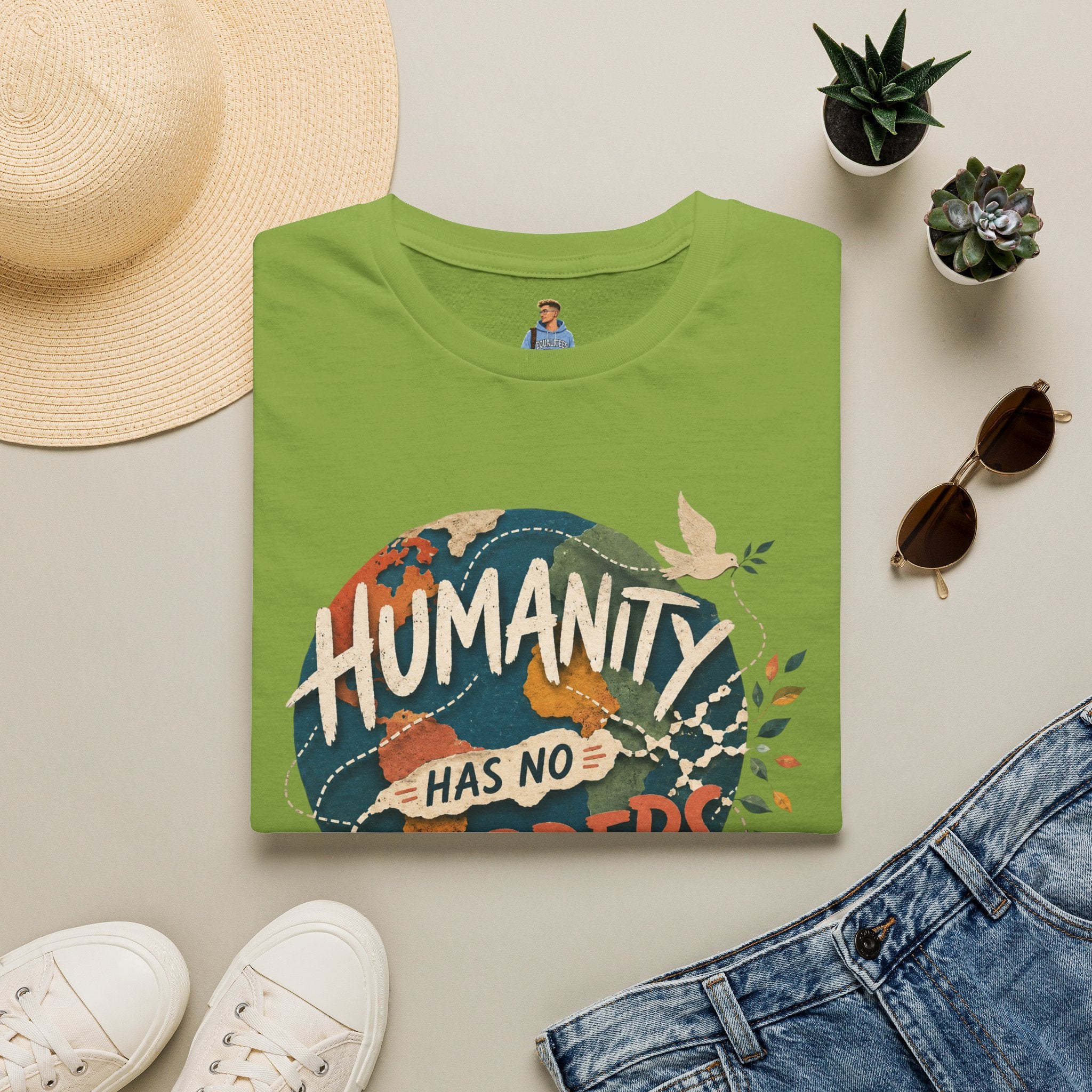 Humanity Has No Borders T-Shirt — Earth & Peace Graphic Tee