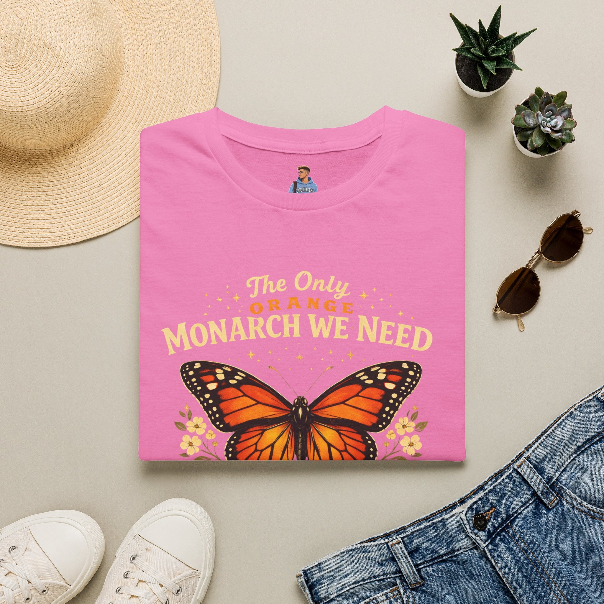 Monarch Butterfly T-Shirt — "The Only Orange Monarch We Need" No Kings Tee