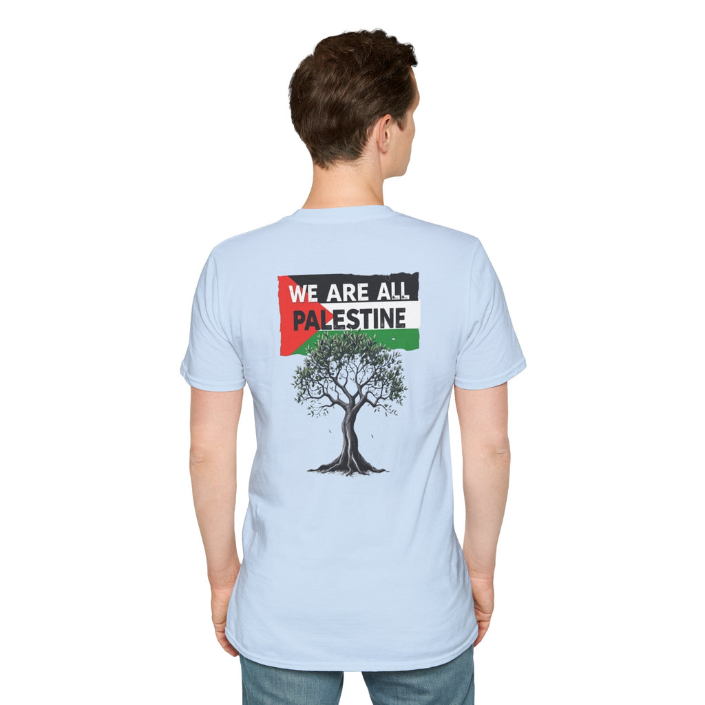 Camiseta unisex de estilo suave: "Apoya a Gaza y todos somos Palestina".
