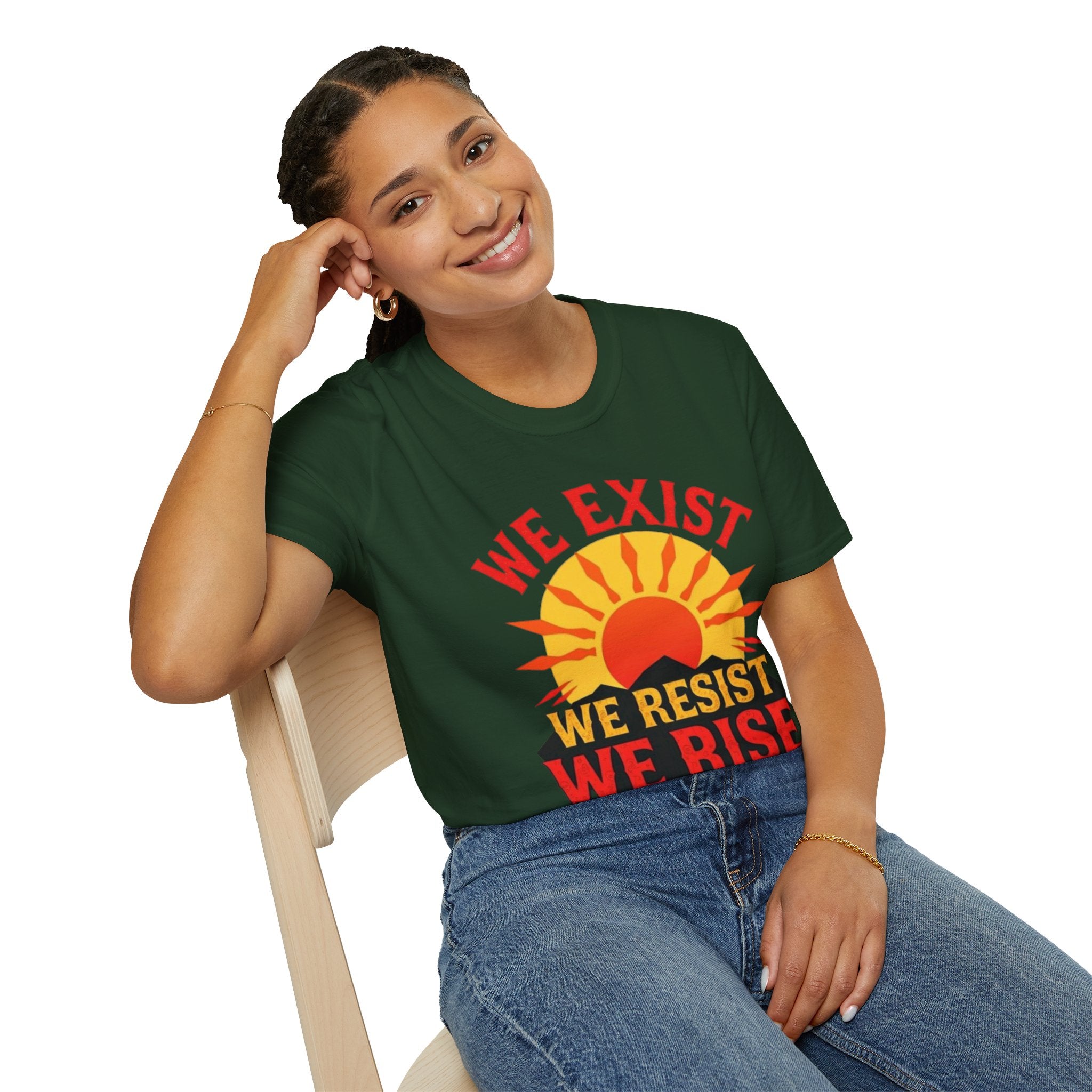 Unisex Softstyle T-Shirt, We Exist We Resist We Rise