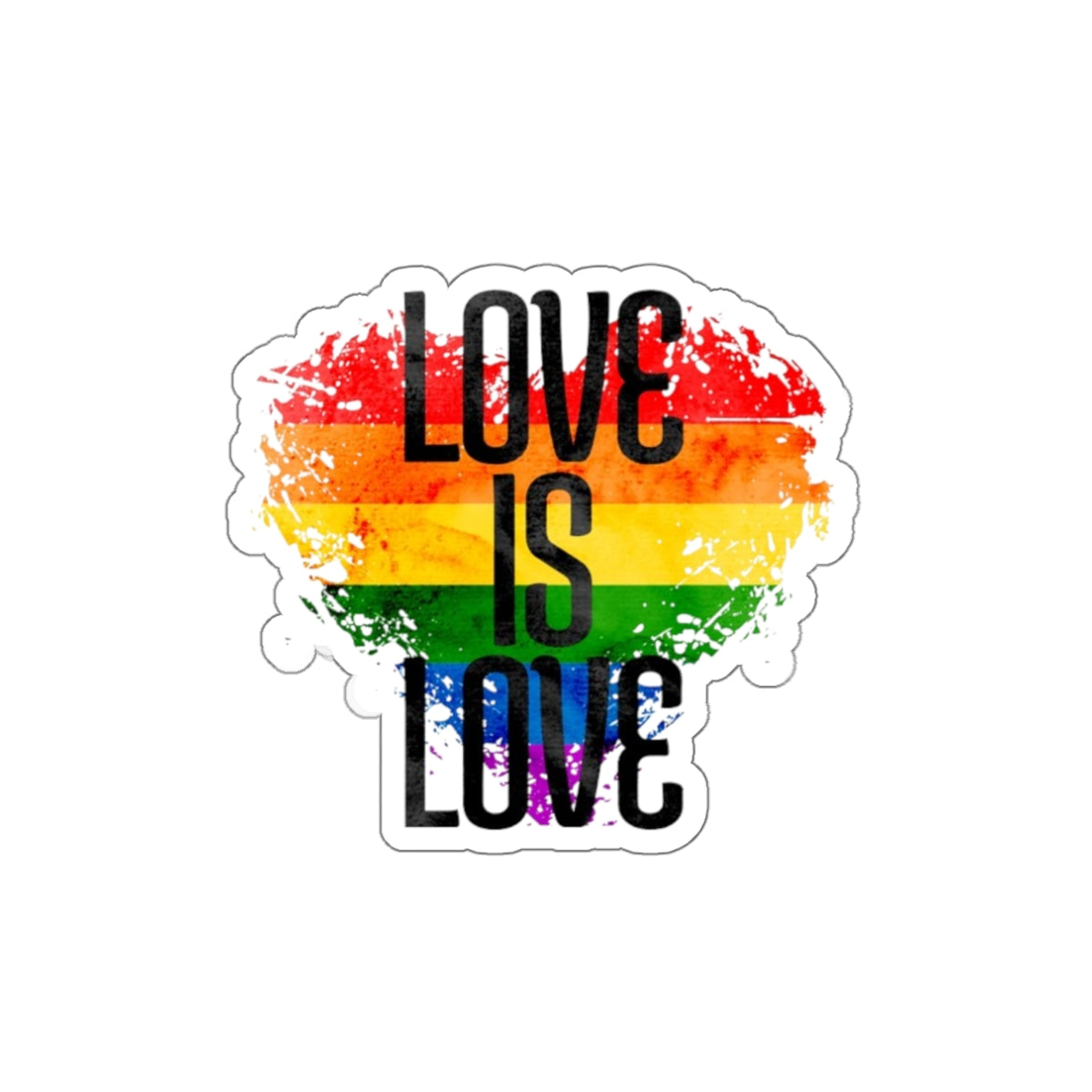 Die-Cut Stickers - Love is Love Rainbow Heart - EqualiTees.Me