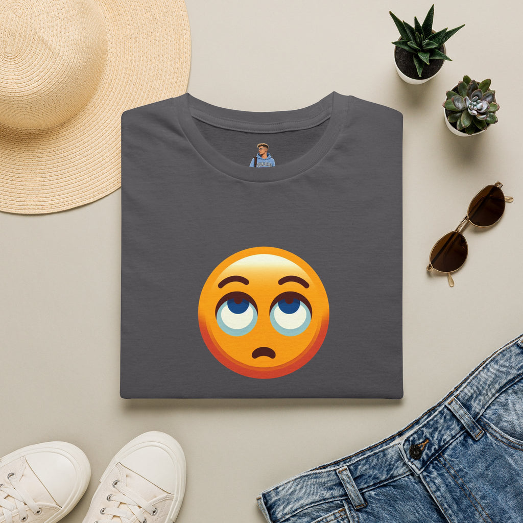 Camiseta unisex de estilo suave con emoji de ojos en blanco | Camiseta gráfica informal para el día a día
