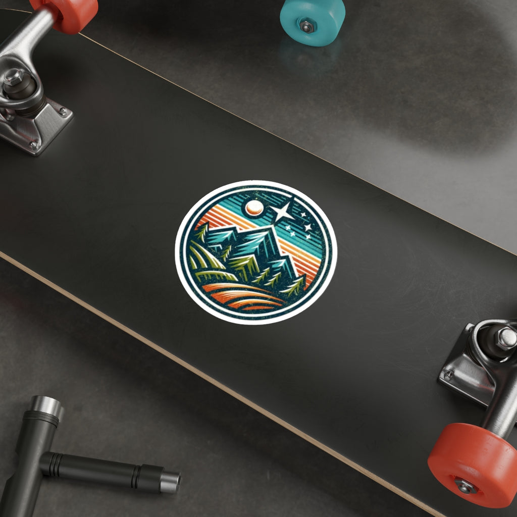 Die-Cut Stickers - Mountain Night Scene - EqualiTees.Me