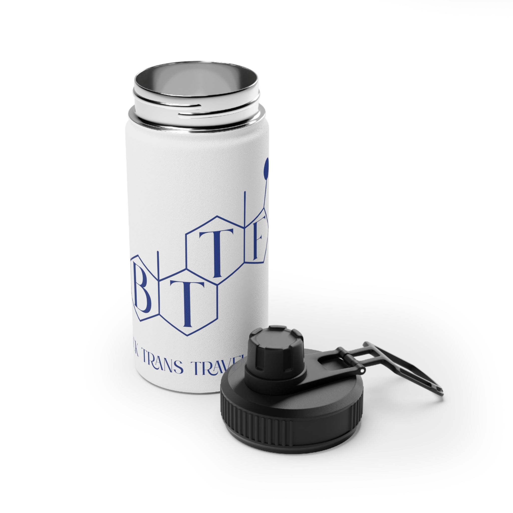 BTTF - Black Trans Travel Fund Logo Stainless Steel Sports Water Bottle