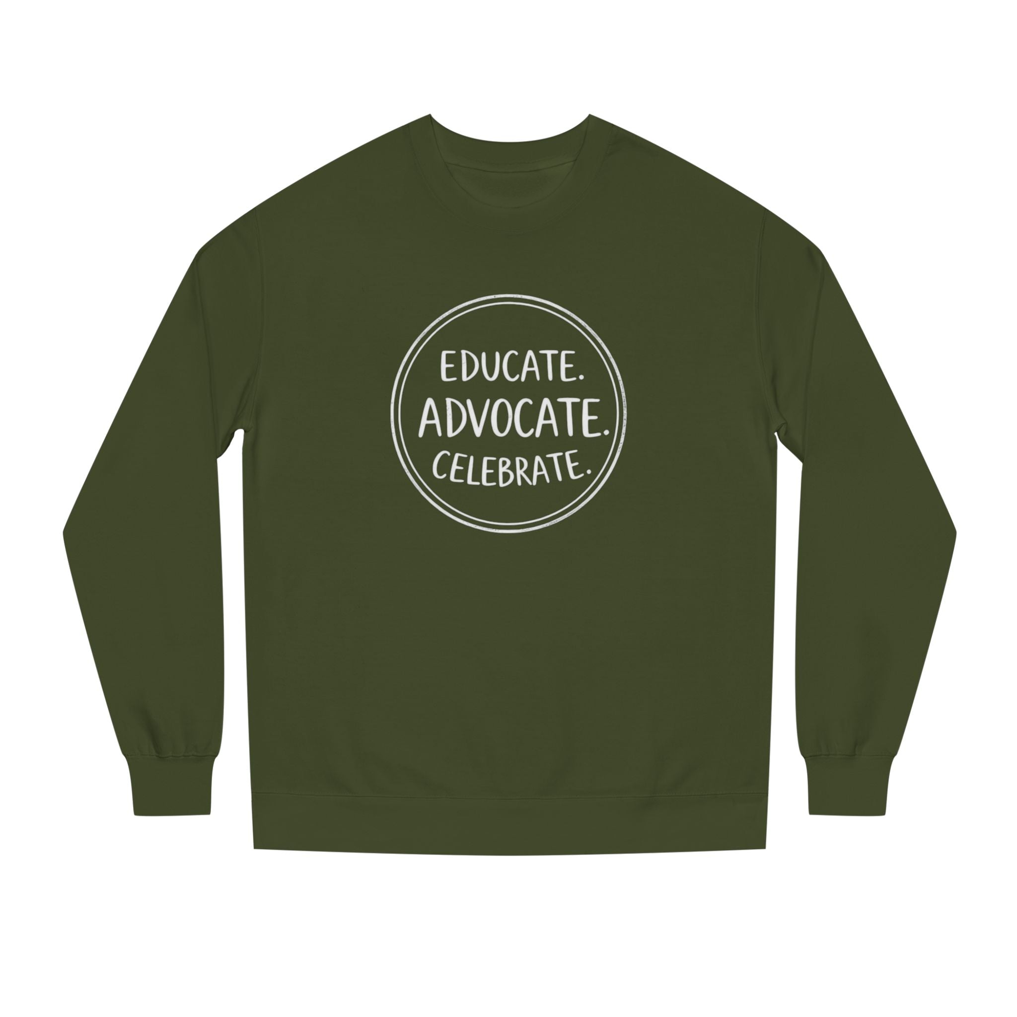 Educate, Advocate, Celebrate Incognito Pride Unisex Crew Neck Sweatshirt - EqualiTees.Me