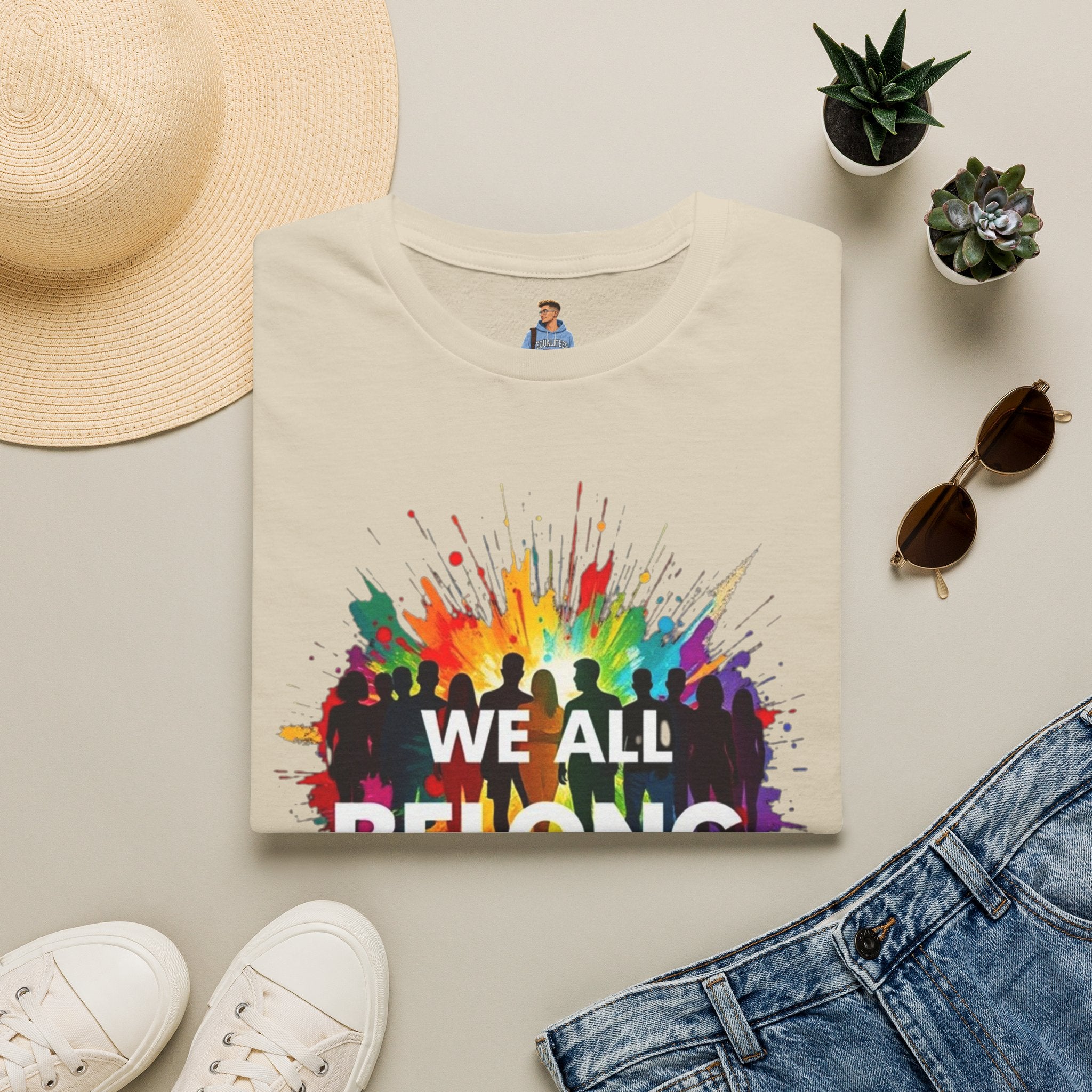 We All Belong Unisex Softstyle T-Shirt - Colorful Pride Tee