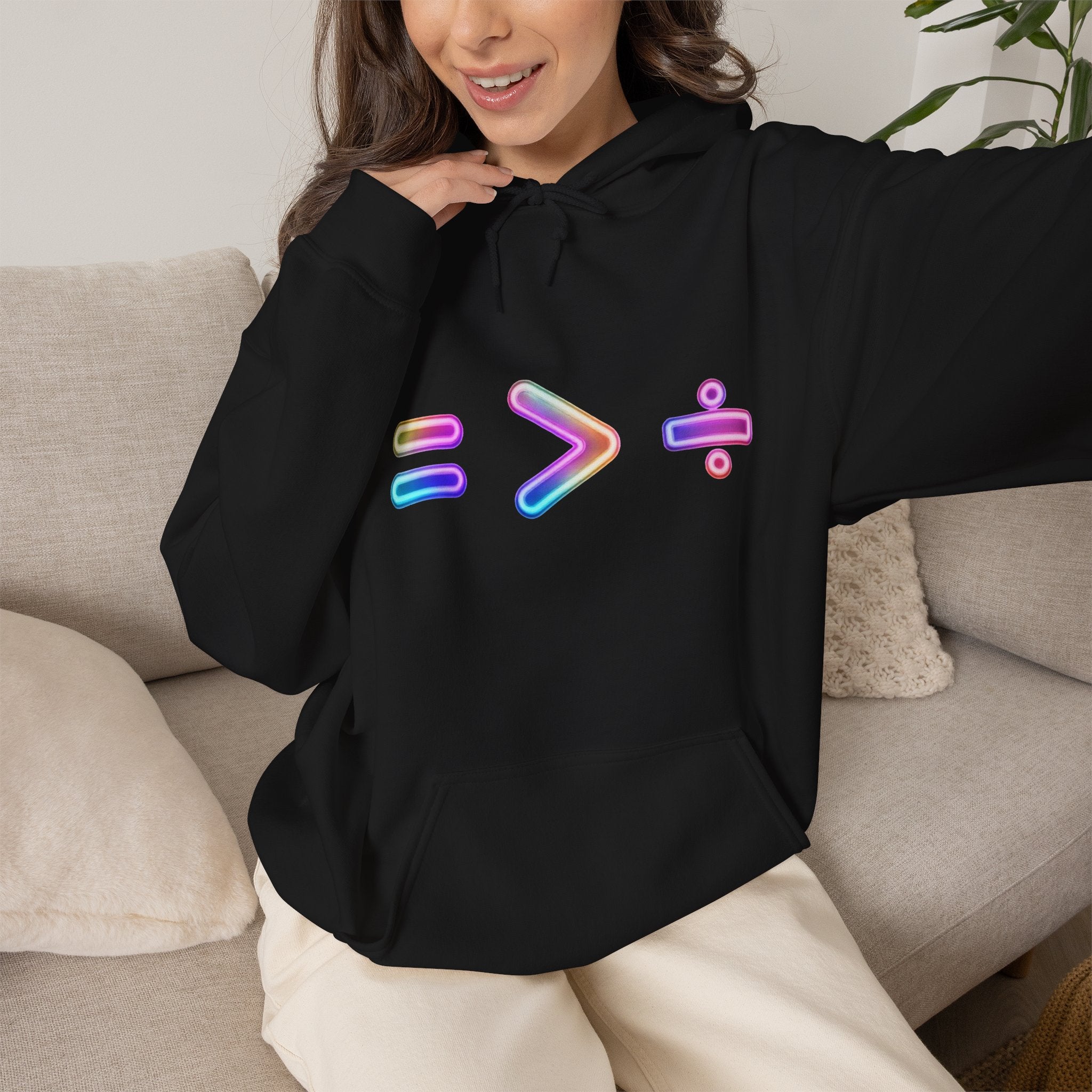 Equality is Greater than Division Neon Style Pullover Hoodie
