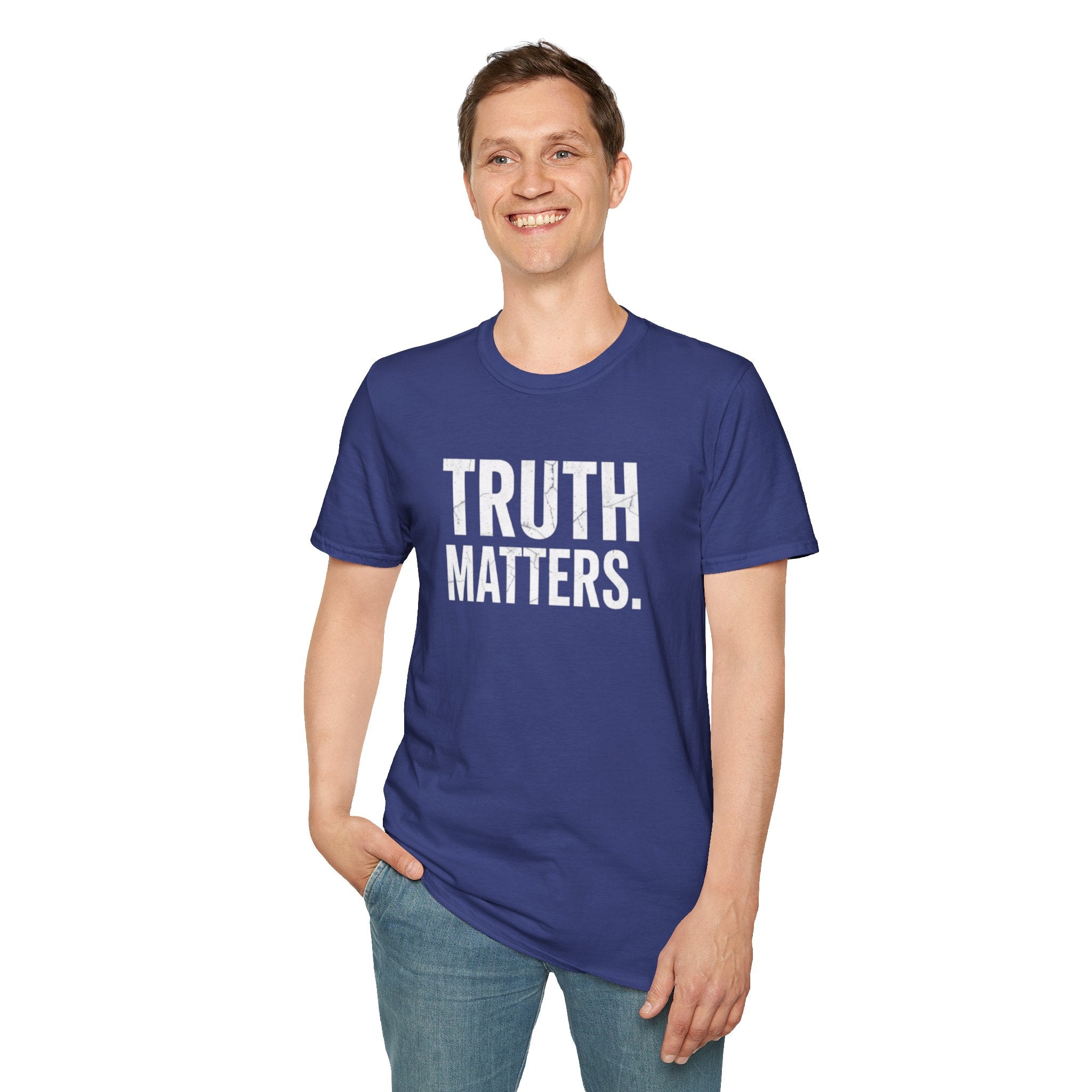 Camiseta unisex de estilo suave: camiseta con el lema "La verdad importa", ideal para activistas y uso diario.