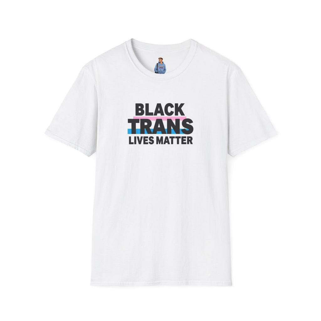 Unisex Softstyle T-Shirt - Black Trans Lives Matter Statement Tee